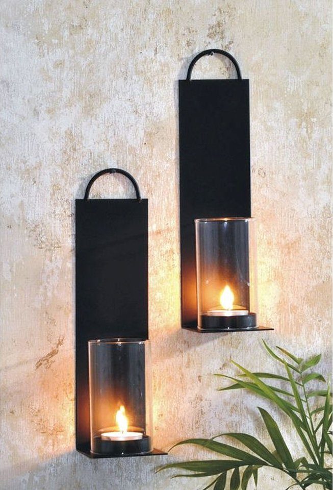 Spetebo Wandkerzenhalter Wandkerzenhalter - 2er Set - für Teelichter (Set) günstig online kaufen