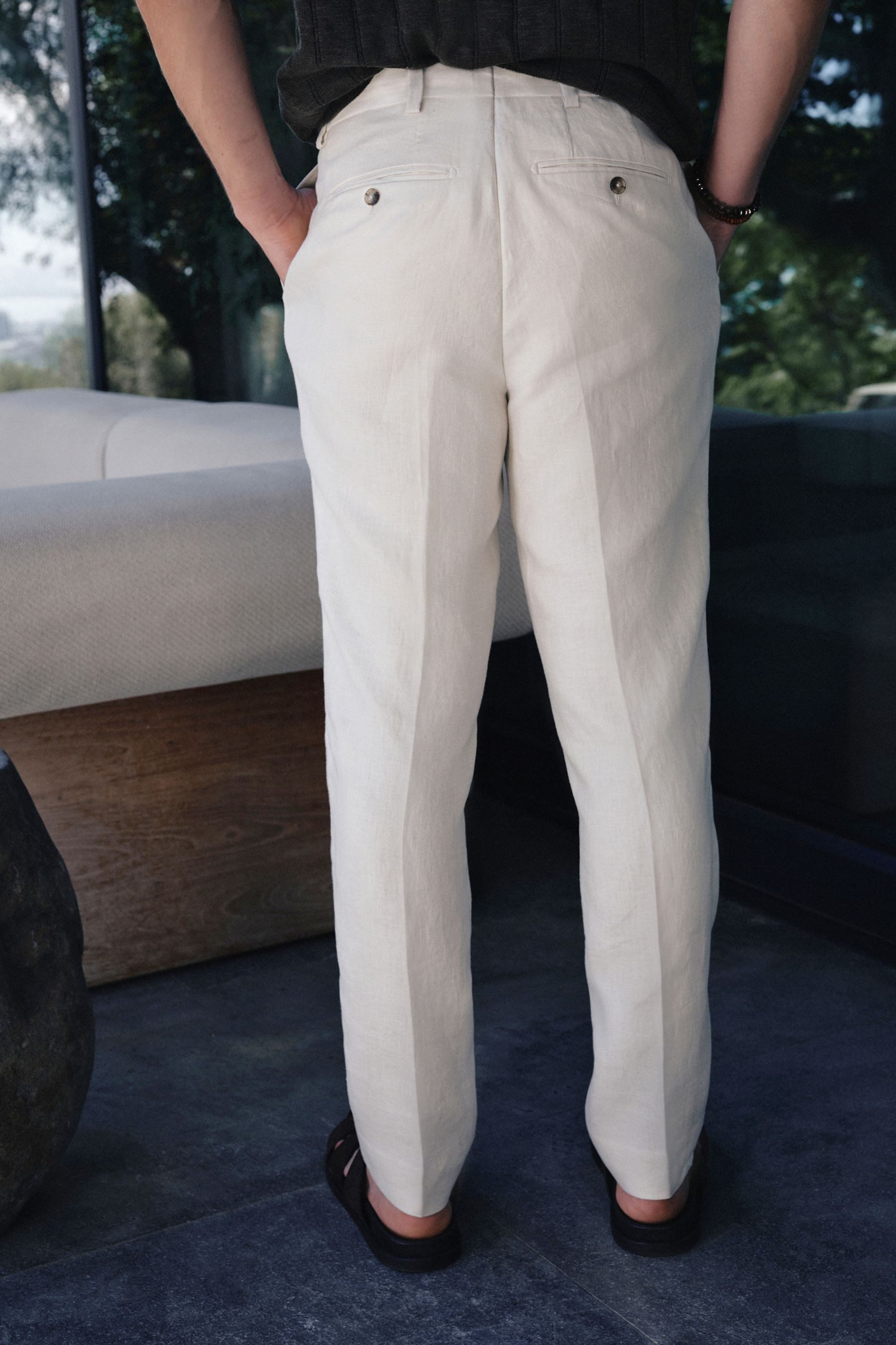 Next Anzughose N. Premium Tailored Fit Anzughose aus 100 % Leinen (1-tlg)
