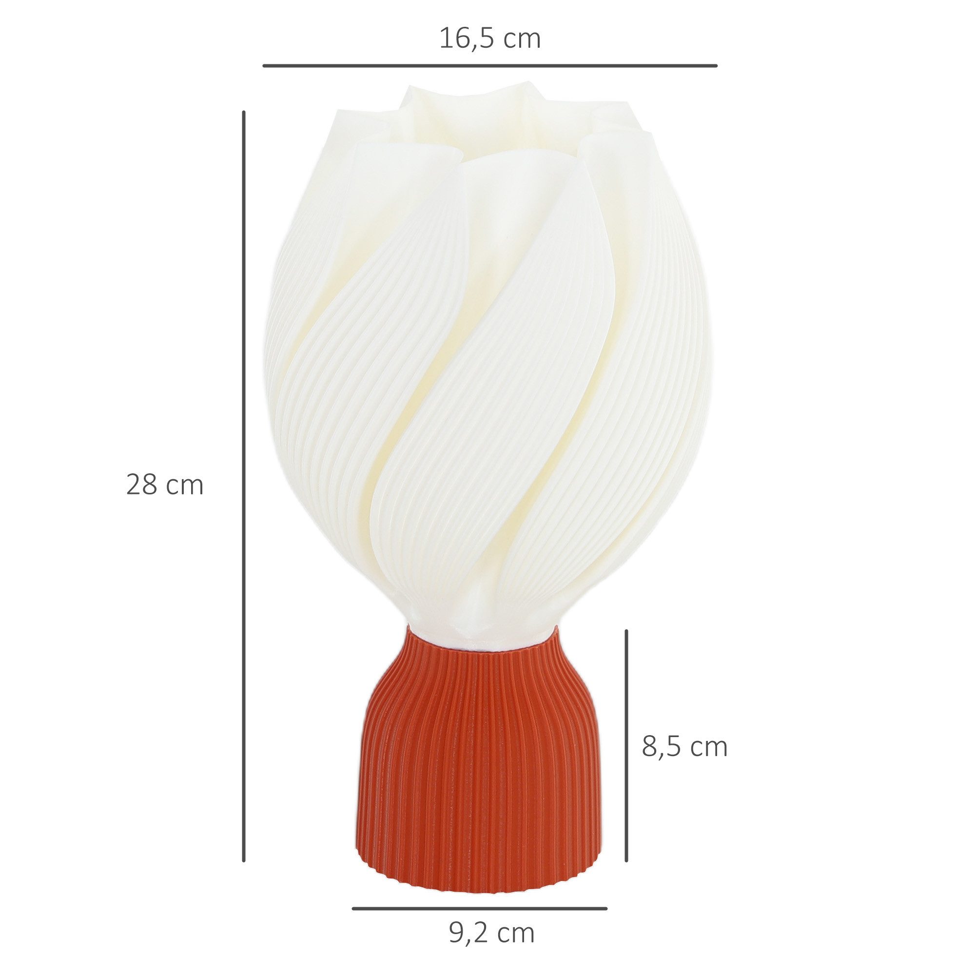 HOMCOM Tischleuchte Moderne LED-Tischlampe mit blütenblattartigem, LED wechselbar, Lampenschirm im 3D-Druck für Nachttisch