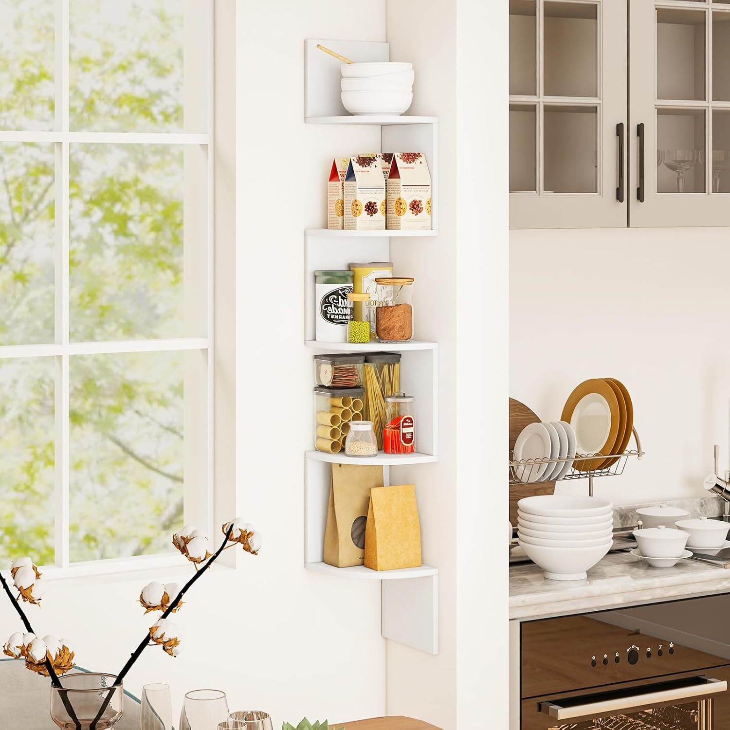 BlingBin Eckregal 5 Ebenen, Schweberegal, Regal Wandmontage, Zickzack-Form, 1er set 1-tlg., Vielseitiger Stauraum,  Einfache Montage, Modernes Zickzack-Design