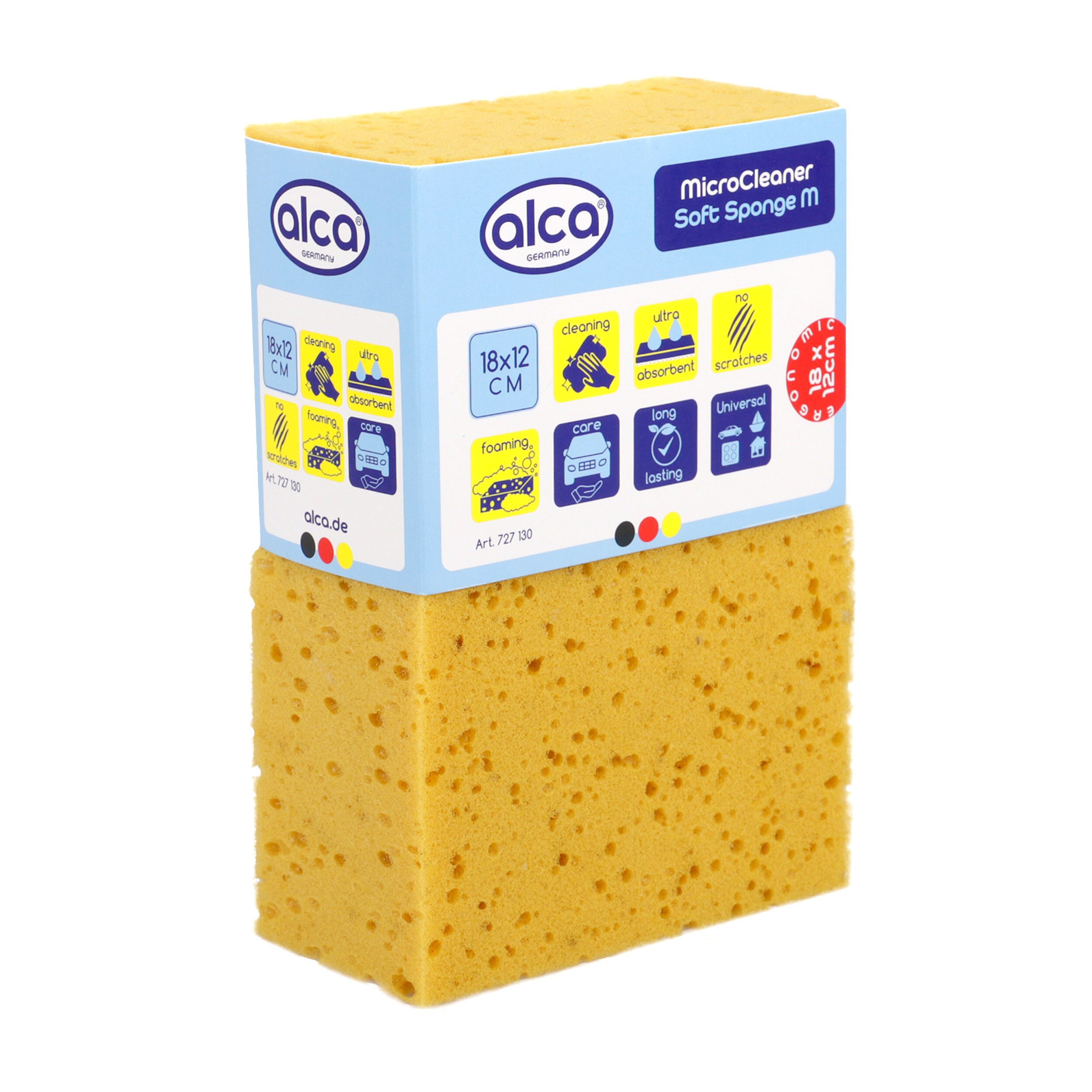 alca Reinigungsschwamm Reinigungsschwamm rechteckig 18x12x6 cm braun - Hohe Wasseraufnahme