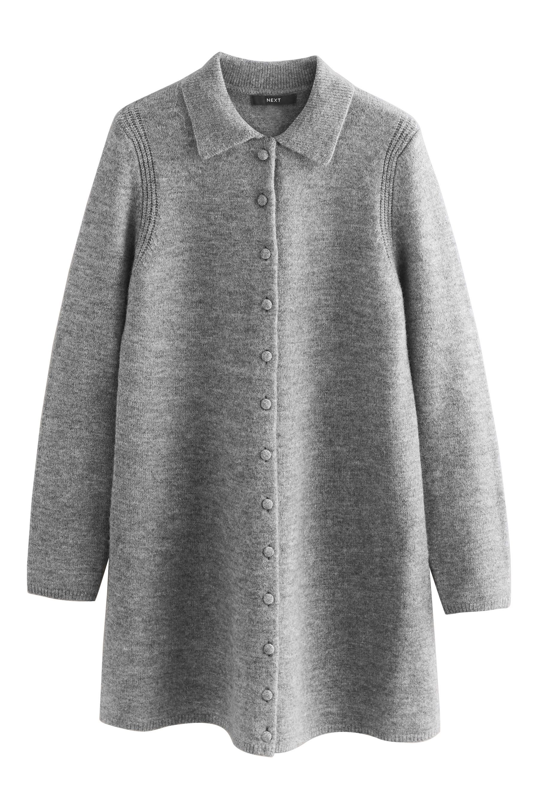 Next Strickkleid Langärmeliges Strickkleid mit Knopfleiste (1-tlg) günstig online kaufen