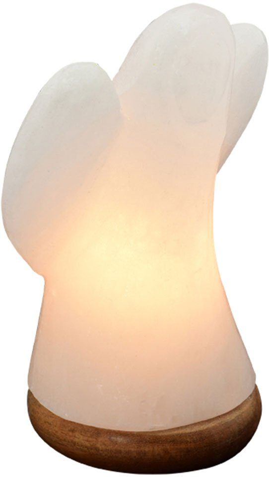 Wagner Life Design Salzkristall-Tischlampe Engel, Leuchtmittel wechselbar, Warmweiß, Handgefertigt aus Salzkristall - jeder Stein ein Unikat, H: ca.19 cm