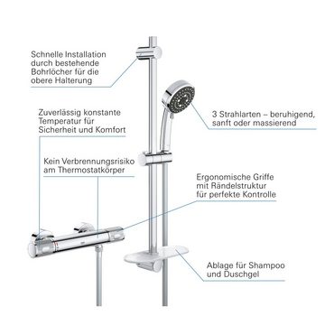 Grohe Duschsystem Precision Feel, 3 Strahlart(en), Packung, mit Wassersparfunktion
