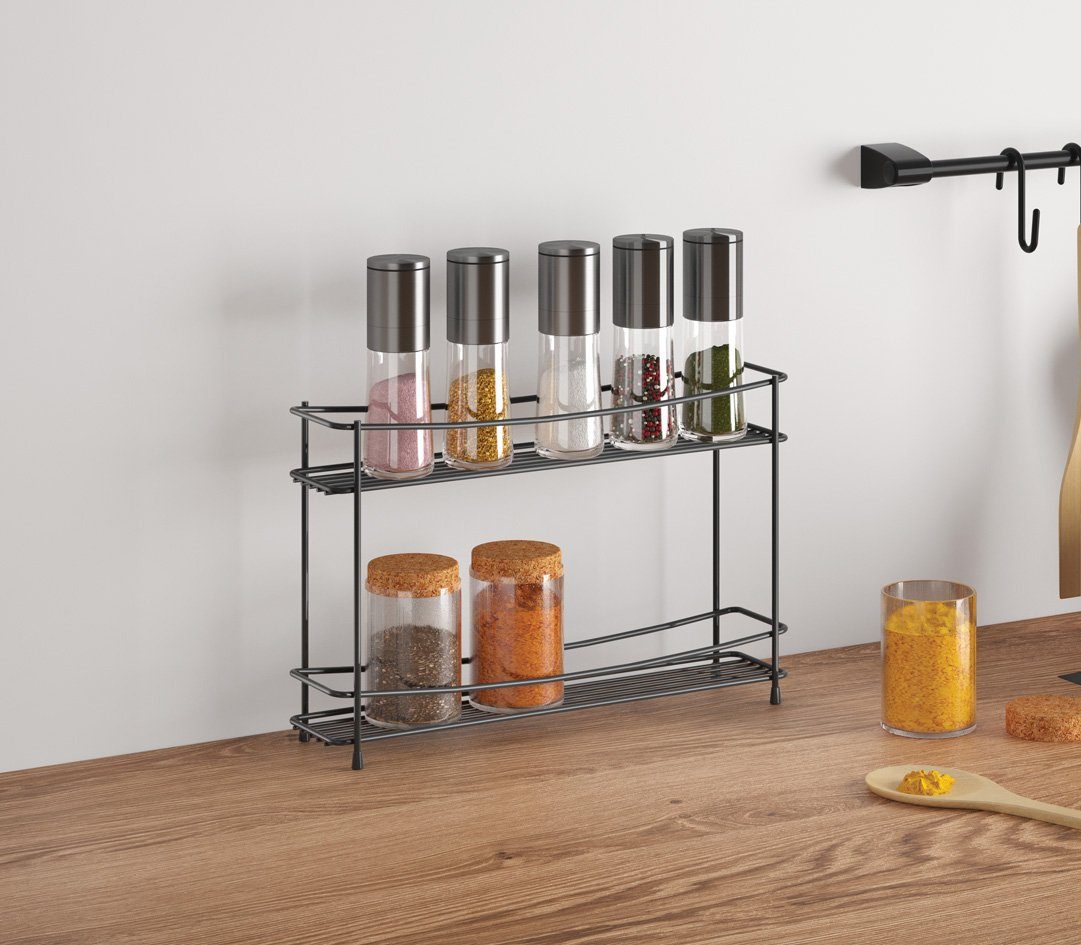 Metaltex Gewürzregal, 1-tlg., in matt schwarz mit exclusiver TouchTherm® Be günstig online kaufen
