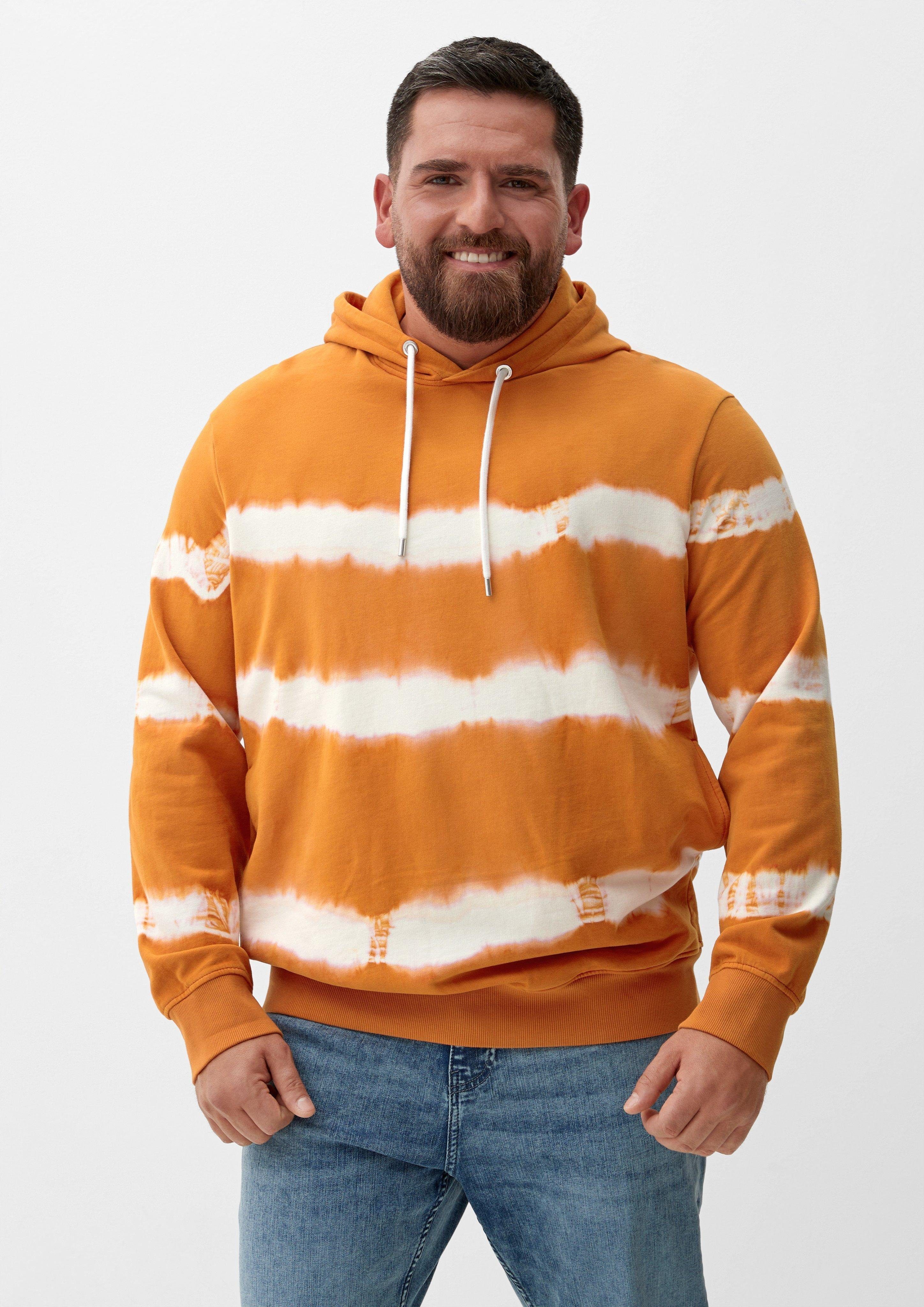 s.Oliver Sweatshirt Hoodie mit Streifenmuster orange