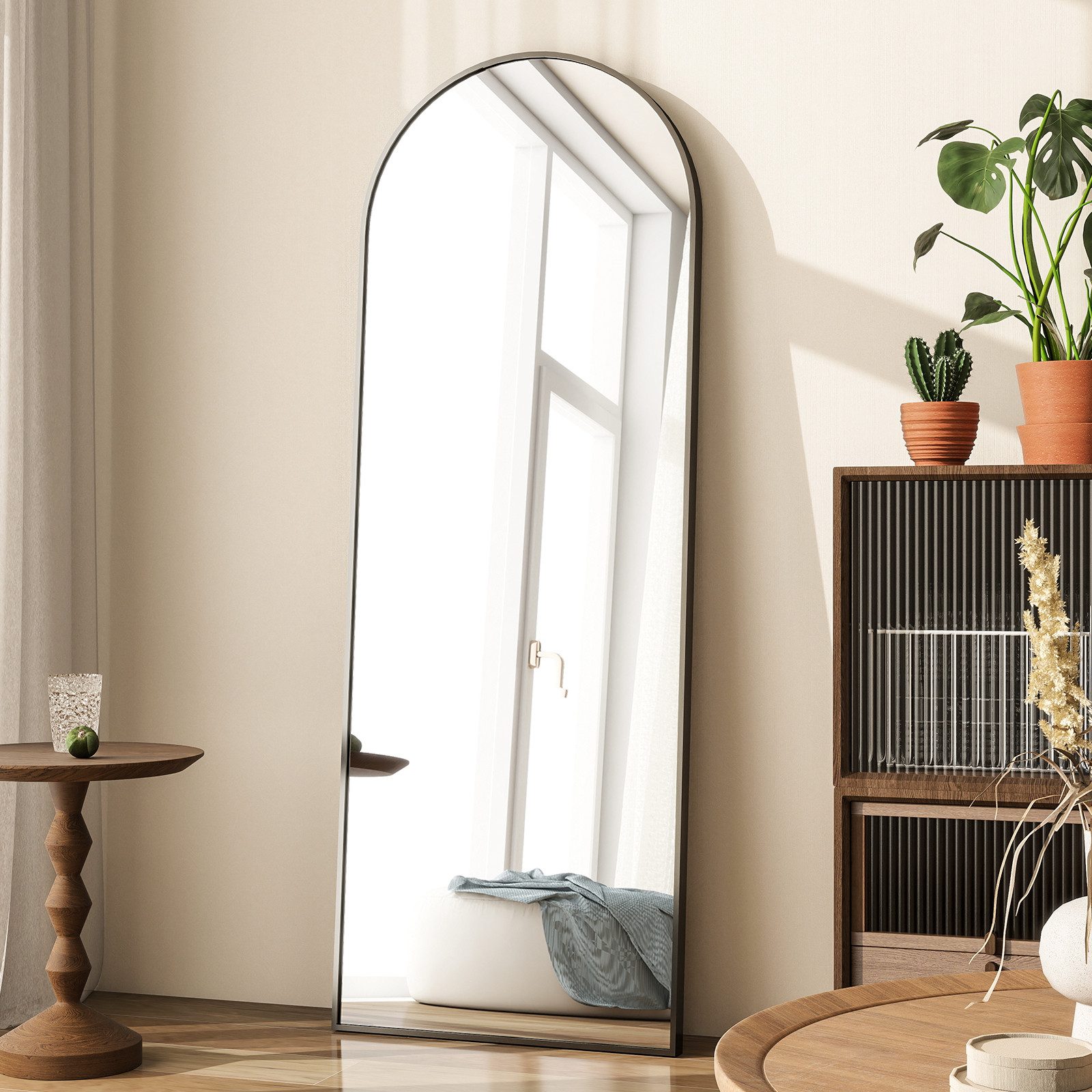 BEAUTYPEAK Standspiegel Bogenspiegel mit Alu-Rahmen (44cm*147cm,52cm*161cm, günstig online kaufen