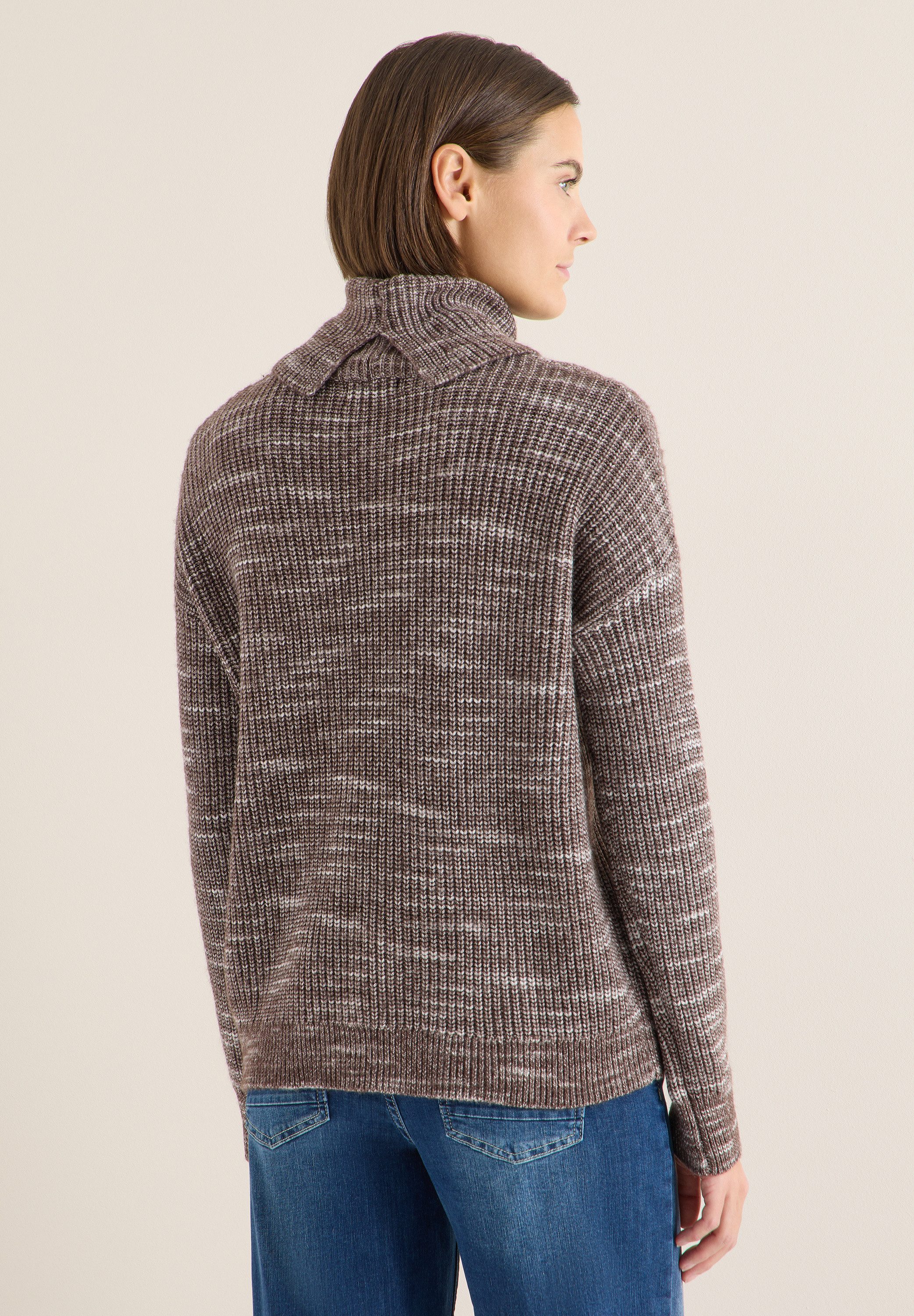 CECIL Rollkragenpullover mit Strick-Detail