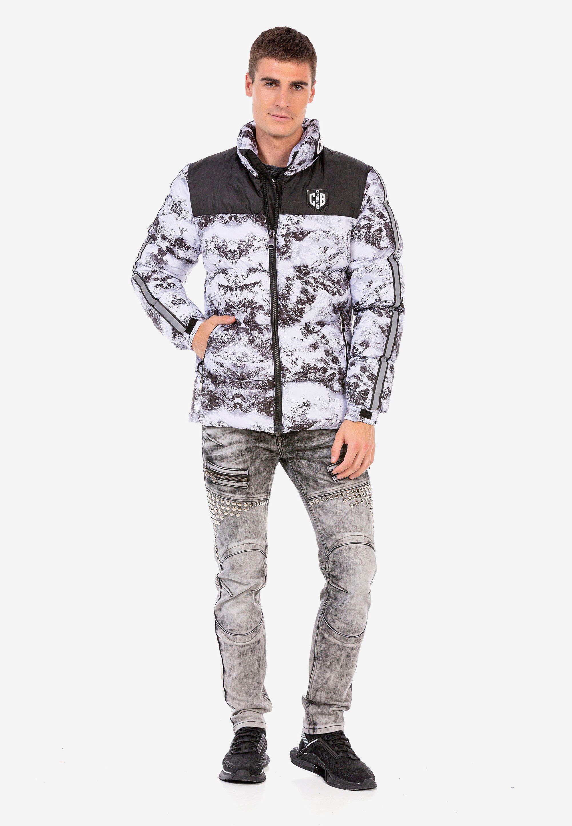 cooler Musterung Front-Logo Cipo Baxx & Steppjacke und mit