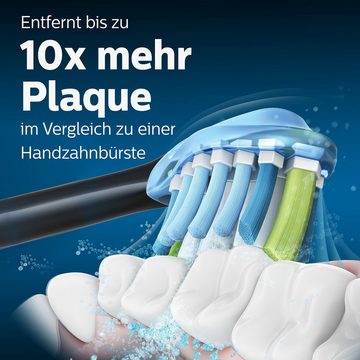 Philips Sonicare Aufsteckbürsten C3 Premium Plaque Defence, Spar-Set, für elektrische Zahnbürste, 4 Bürstenköpfe Schwarz mit Smart-Bürstenkopferkennung