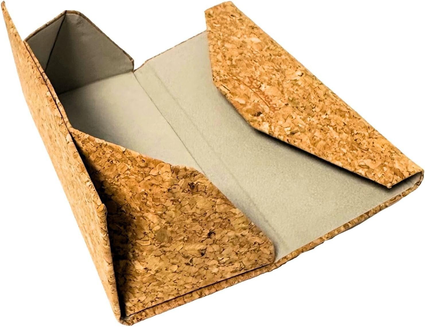 Simaru Brillenetui PYRA, Brillenetui aus Kork zum flach Falten mit Magnetverschluss