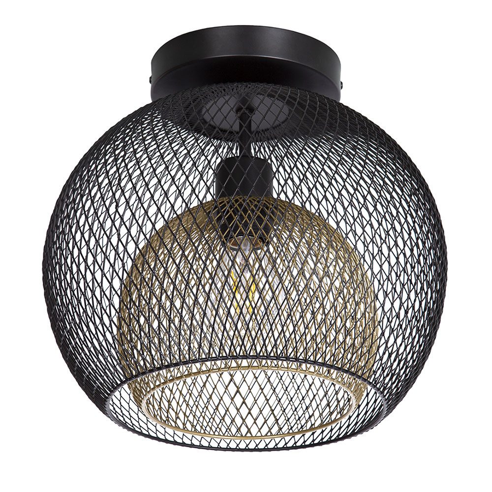 NOWA Deckenleuchte, Leuchtmittel nicht inklusive, Deckenleuchte Deckenlampe Küchenlampe Gitter Flurleuchte schwarz