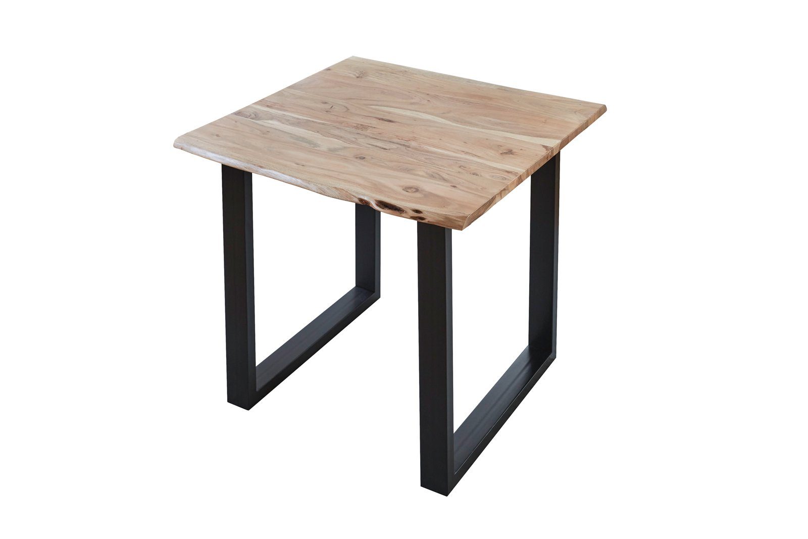 Akazie Baumkantentisch Schwarz Junado® | Baumkante Stärke Tischplatte Massivholz, Naturfarben 26mm, natürliche Lubin,