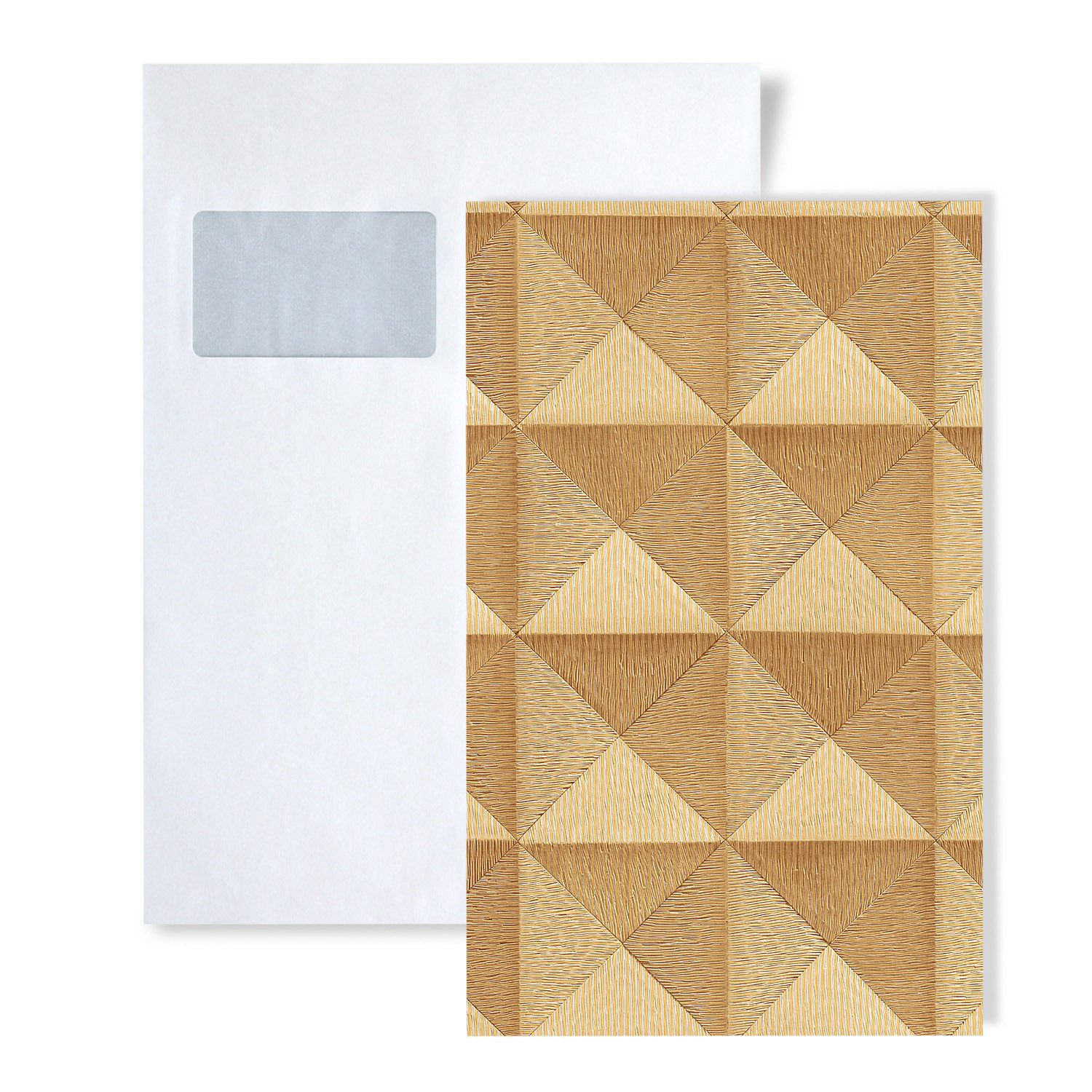 Profhome Prägetapete, Metall-Effekte, unifarben, grafisch, geometrisch, (1 Musterblatt, ca. A5-A4), gold