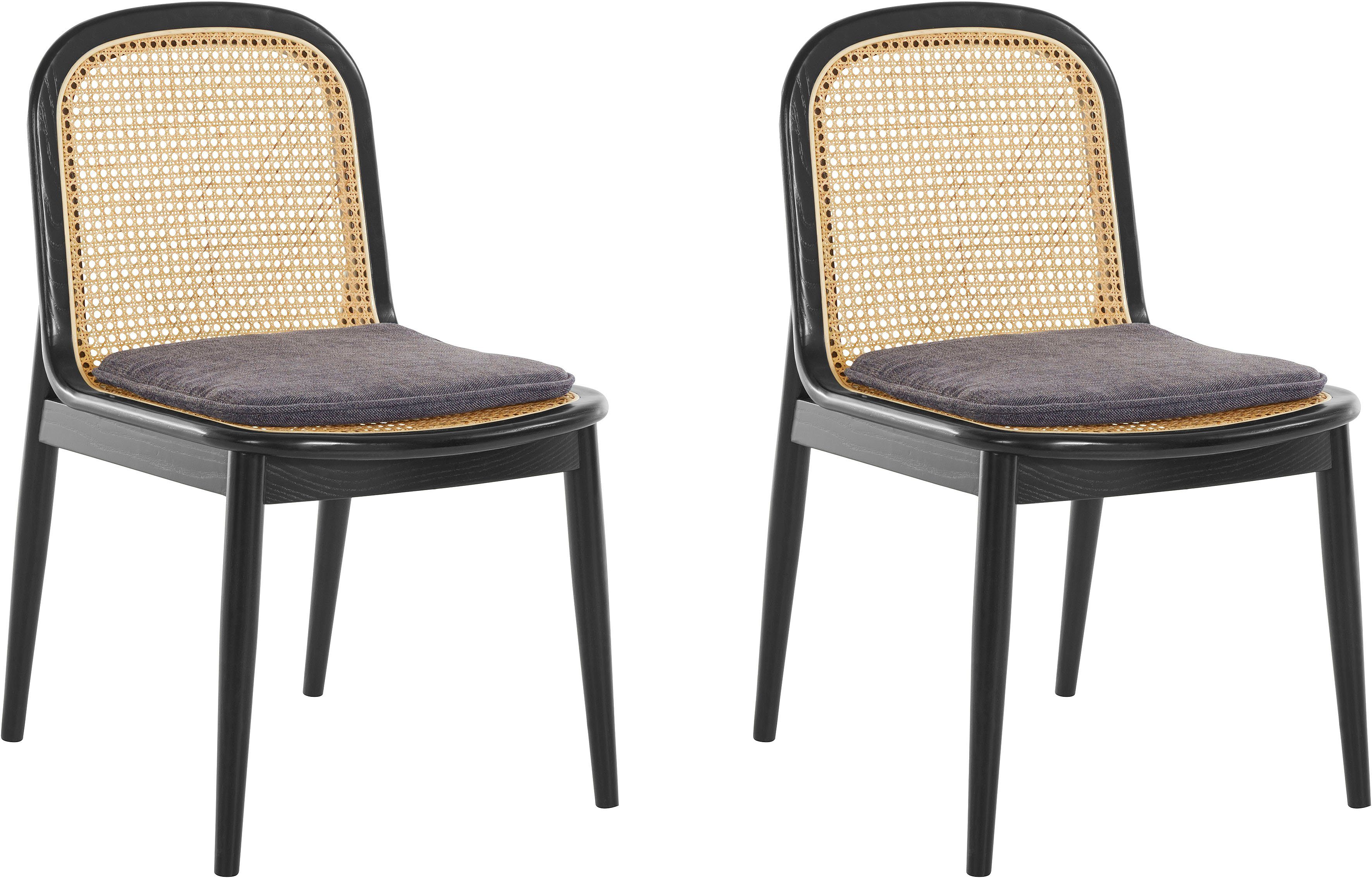 LeGer Home by Lena Gercke Esszimmerstuhl Lina, 2er-Set, Massivholz (Set, 2 St), Polsterstuhl mit Rahmen und Beinen aus massivem Eschenholz