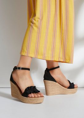 LASCANA Sandalette Sandale, Sommerschuh aus Leder mit Keilabsatz