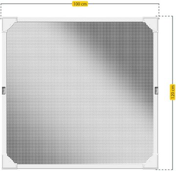 SCHELLENBERG Insektenschutz-Fensterrahmen Magnetrahmen mit reflektierendem Gewebe für Fenster, Insektenschutz Reflection, kürzbar, 100 x 120 cm, weiß, 50742