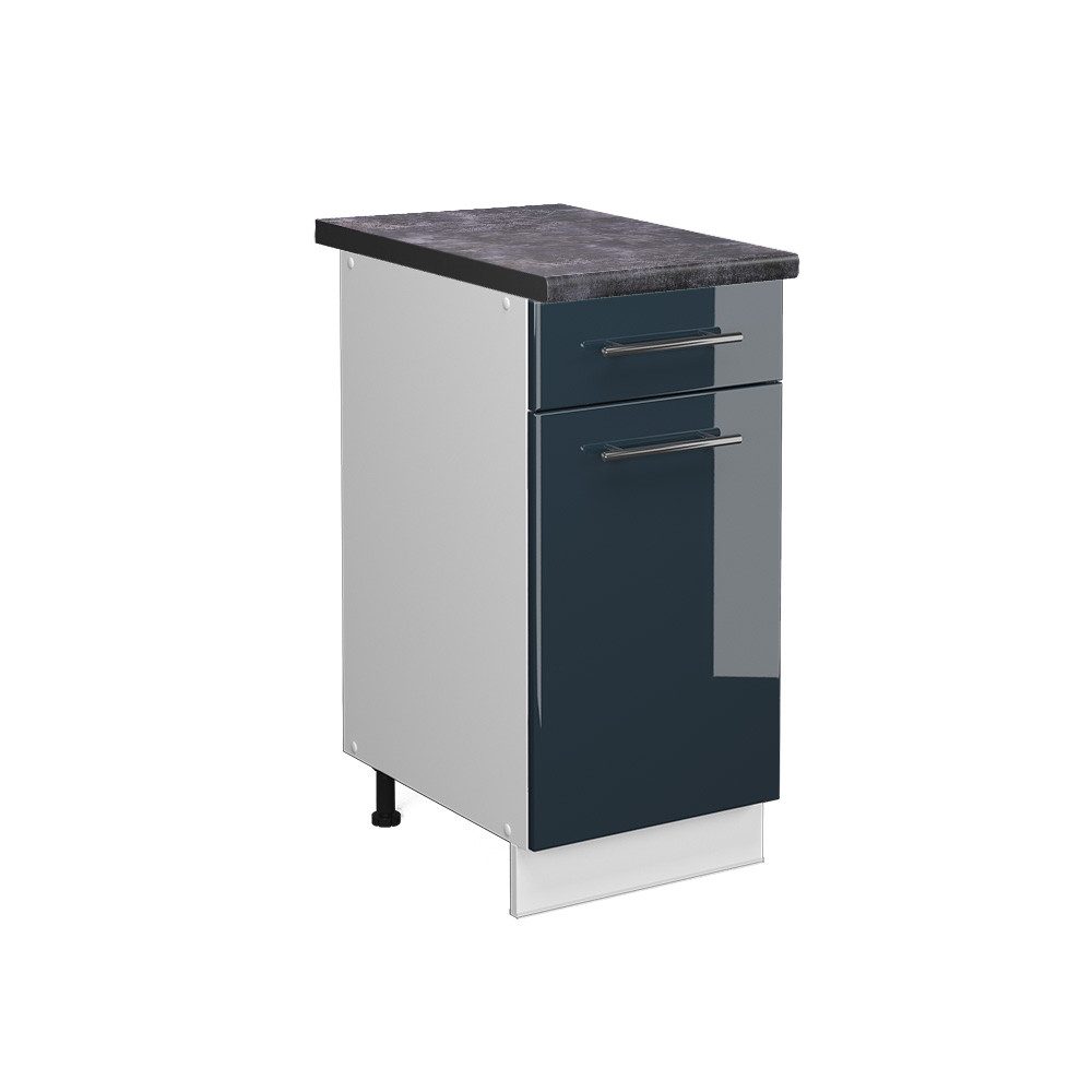 Vicco Küchenunterschrank Fame-Line Dunkelblau Hochglanz/Weiß 40 cm AP Anthr günstig online kaufen