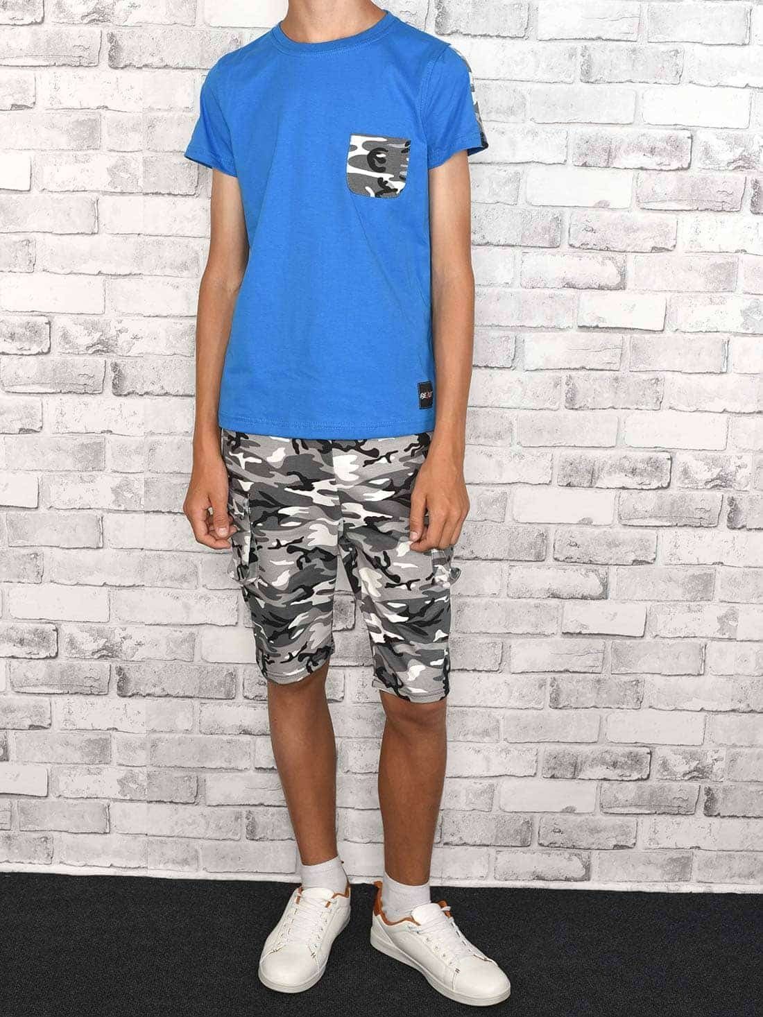BEZLIT T-Shirt & Set Cargo Schwarz / Camouflage und T-Shirt Shorts casual Sommer Jungen (1-tlg) Shorts Blau