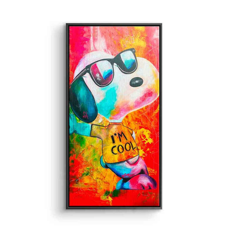 DOTCOMCANVAS® Leinwandbild I'm cool, Snoopy Leinwandbild I´m cool comic panorama hochkant rot orange