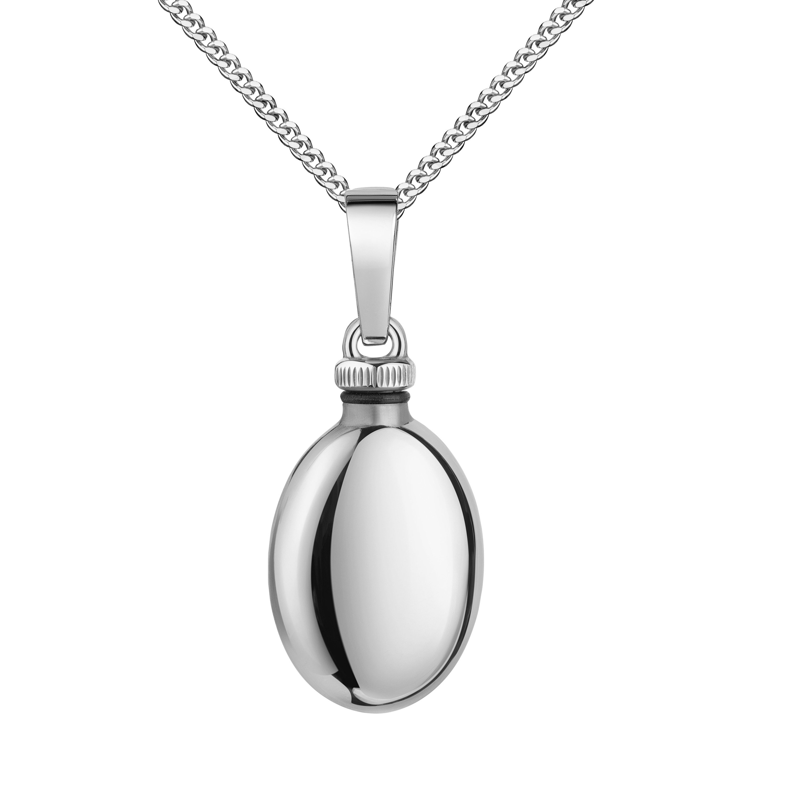 JEVELION Kette mit Anhänger 925 Silber kleiner Ascheschmuck für Asche,kleine Andenken zum Befüllen (Aschekette, für Damen und Mädchen), Urnenanhänger mit Kette Sterlingsilber - Länge wählbar 36 - 70 cm
