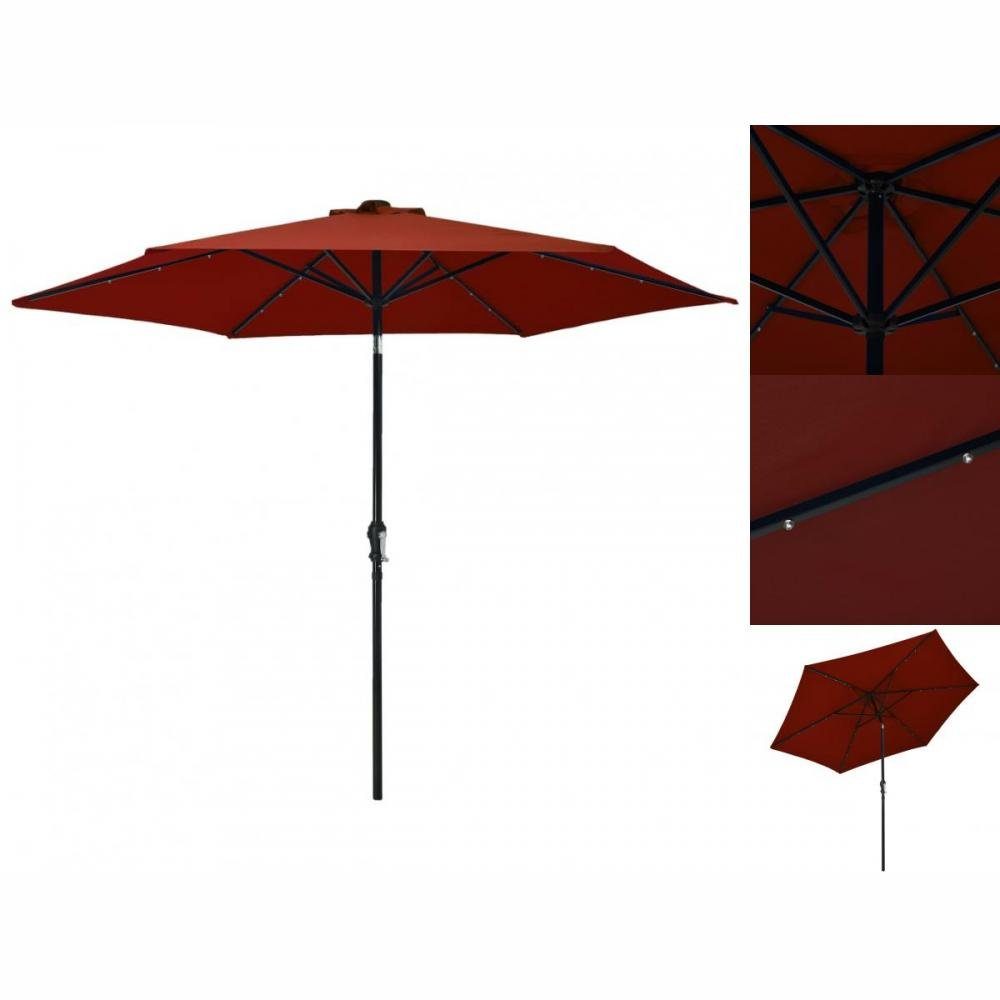 vidaXL Sonnenschirm Sonnenschirm mit LEDLeuchten Stahlmast 300 cm