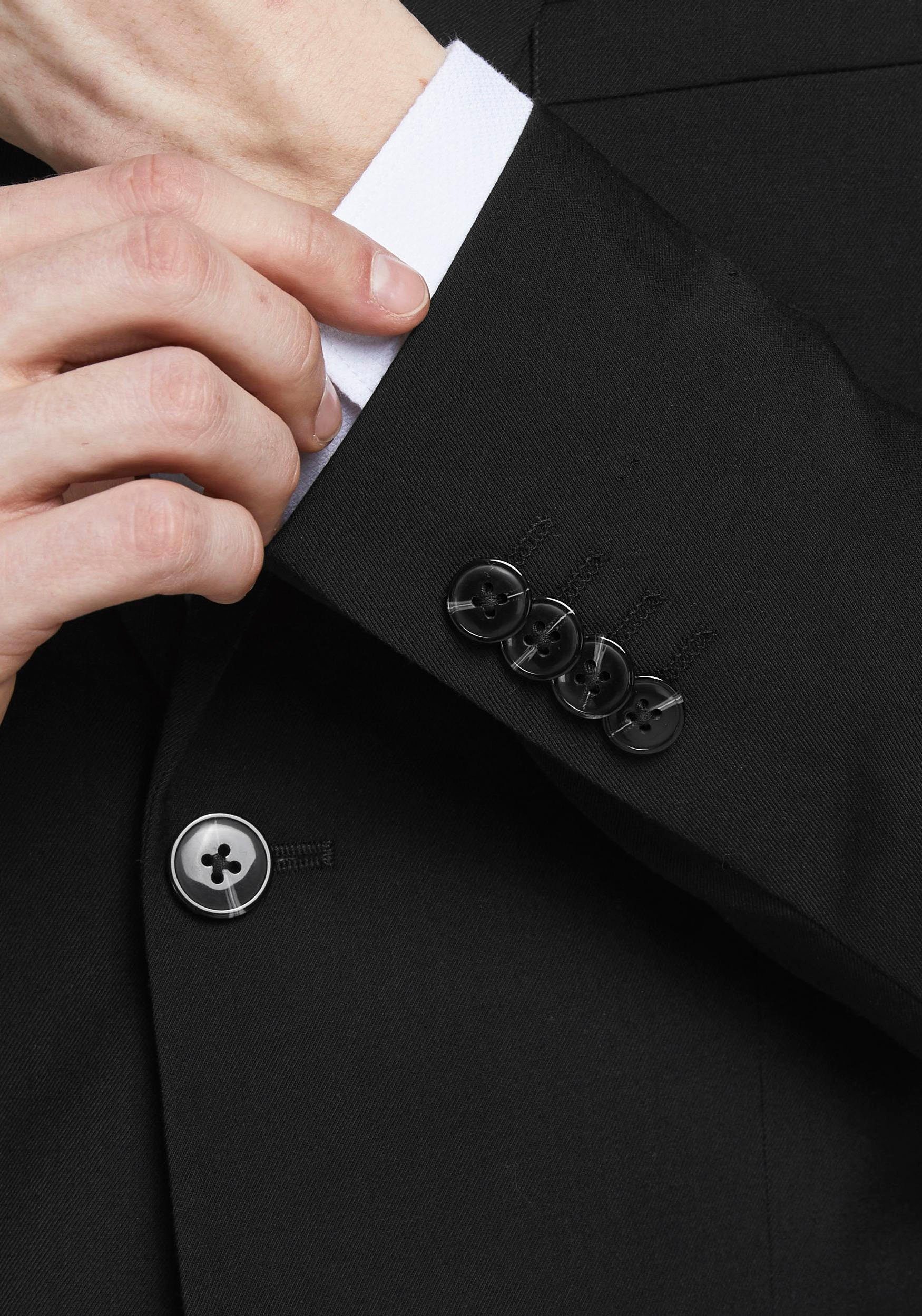 Jack & Jones Anzug JPRFRANCO Extra schmal, pflegeleicht, stilvoll mit fallendem Revers Materialmix, slim fit