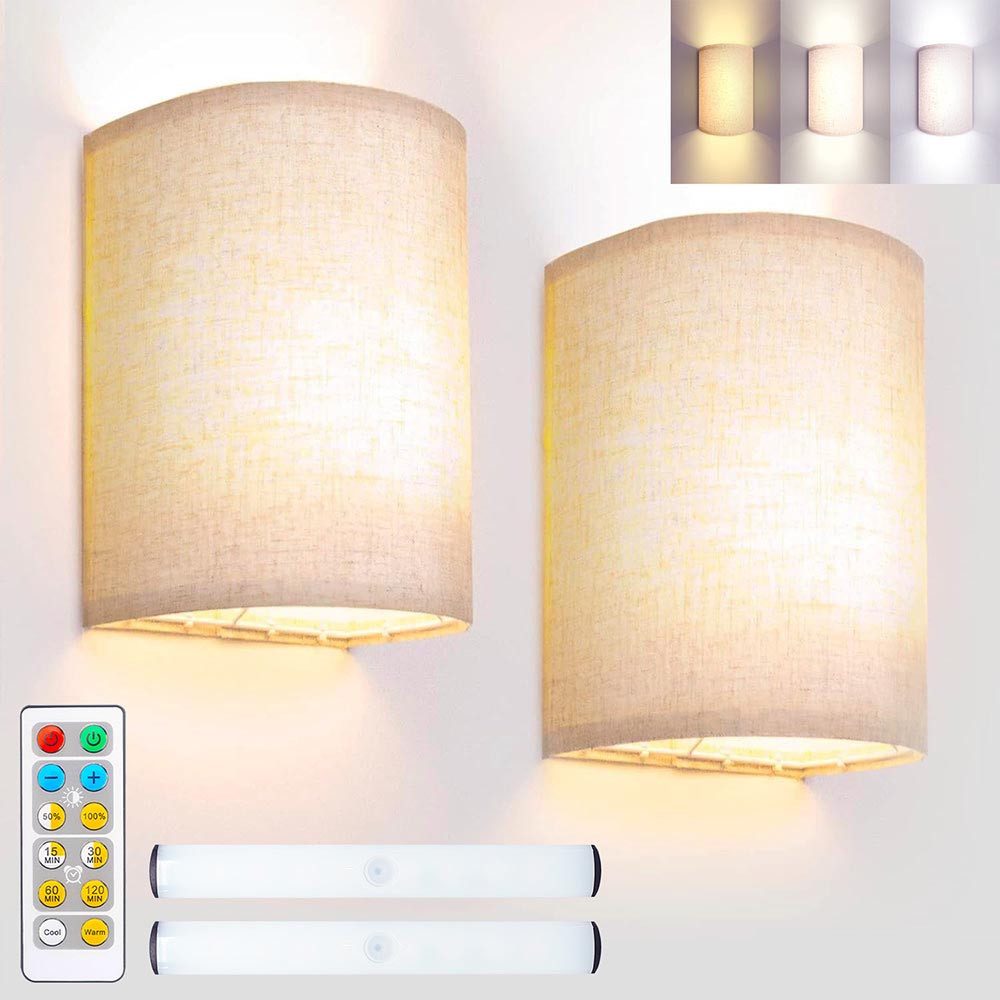 Sunicol LED Wandleuchte Batterie Wandleuchten mit Fernbedienung, Warmes Wei günstig online kaufen