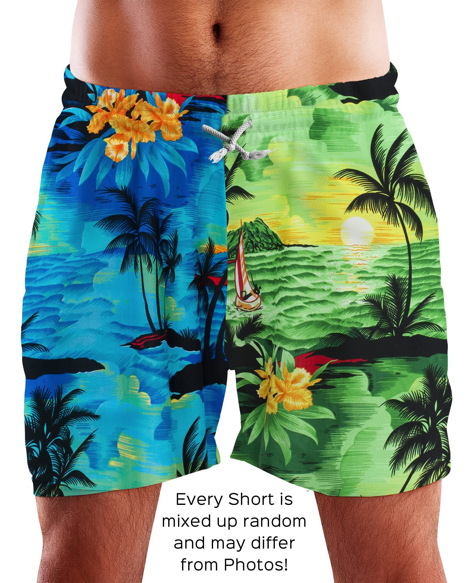 King Kameha Badeshorts Surf Funky Hawaii Bade-Shorts Mesh-Einsatz Verschluss Kordelzug Mit integriertem Mesh-Innenslip für extra Komfort