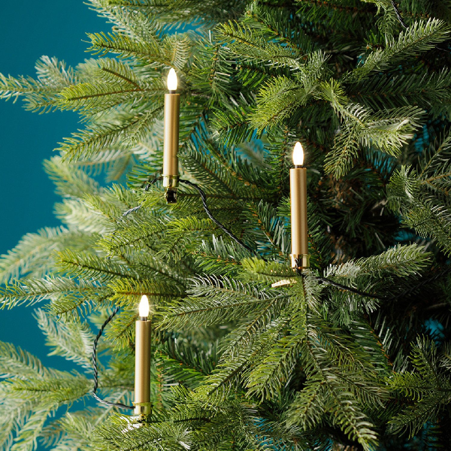 MARELIDA LED-Christbaumkerzen Weihnachtskerzen Lichterkette Weihnachtsbaum 20 Baumkerzen 9,5m Außen, 20-flammig