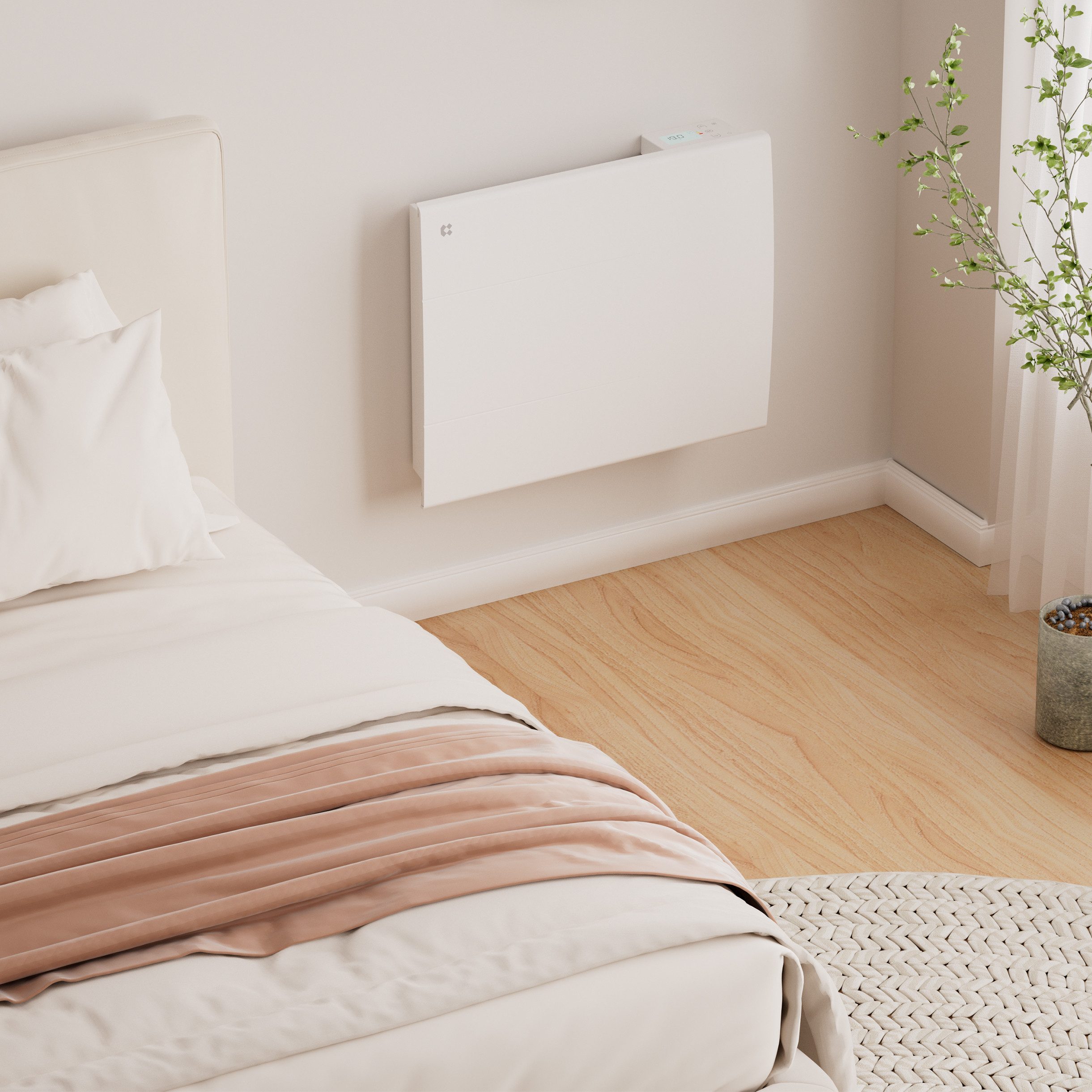 CIARRA Elektro-Heizkörper 1000–2000 W Keramik-Heizkörper mit PID-Thermostat, 7-Tage-Programm, IP24, für ca. 10-15 m², Wandmontage Heizgerät – Bild 2 von 5
