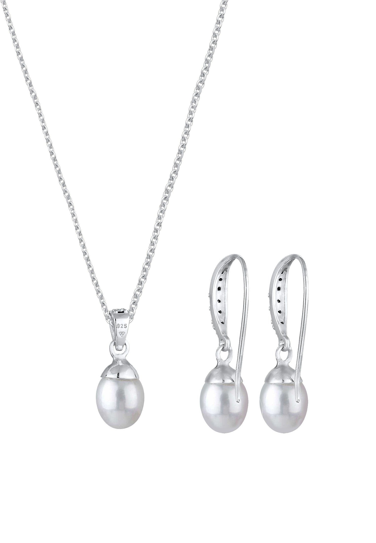 Elli Schmuckset Elegant Perle Kristalle 925 Silber – Bild 4 von 5