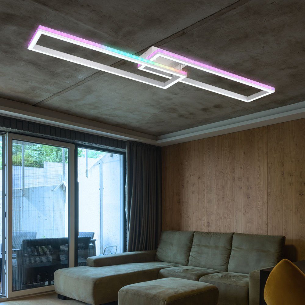 Dimmbar LED Deckenleuchte, Schwenkbar Deckenleuchte L RGB-Farbwechsler Fernbedienung Globo LED