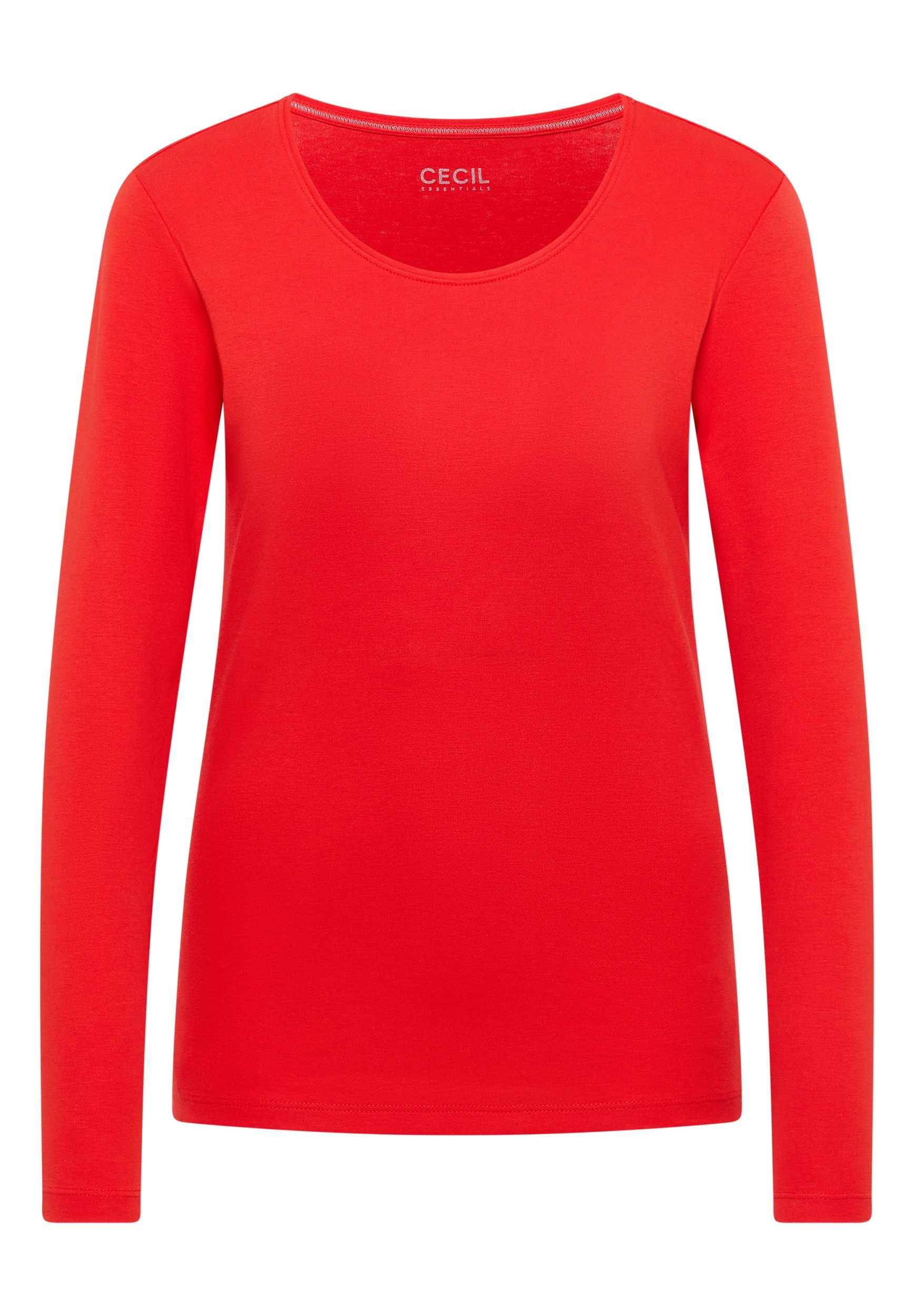 CECIL Langarmshirt - Langarmshirt in Unifarbe günstig online kaufen
