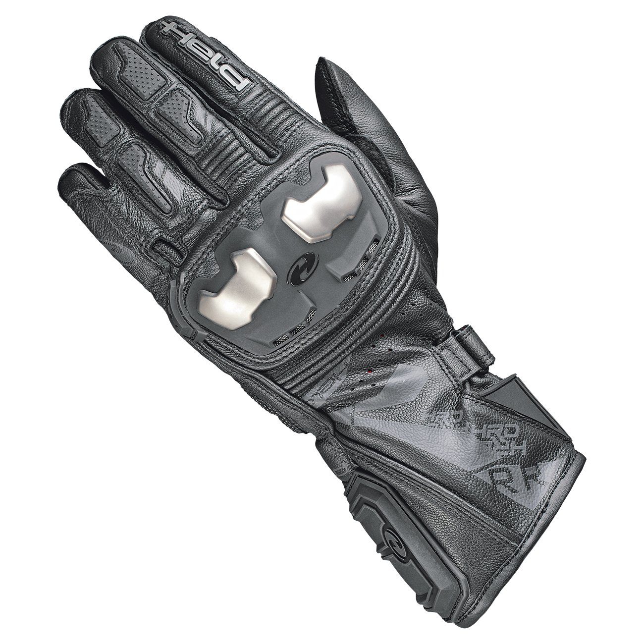 Held Biker Fashion Motorradhandschuhe Held Handschuh Akira RR schwarz Sporthandschuh aus Leder mit Titan-Protektor, Touch geeignet | Motorradhandschuhe