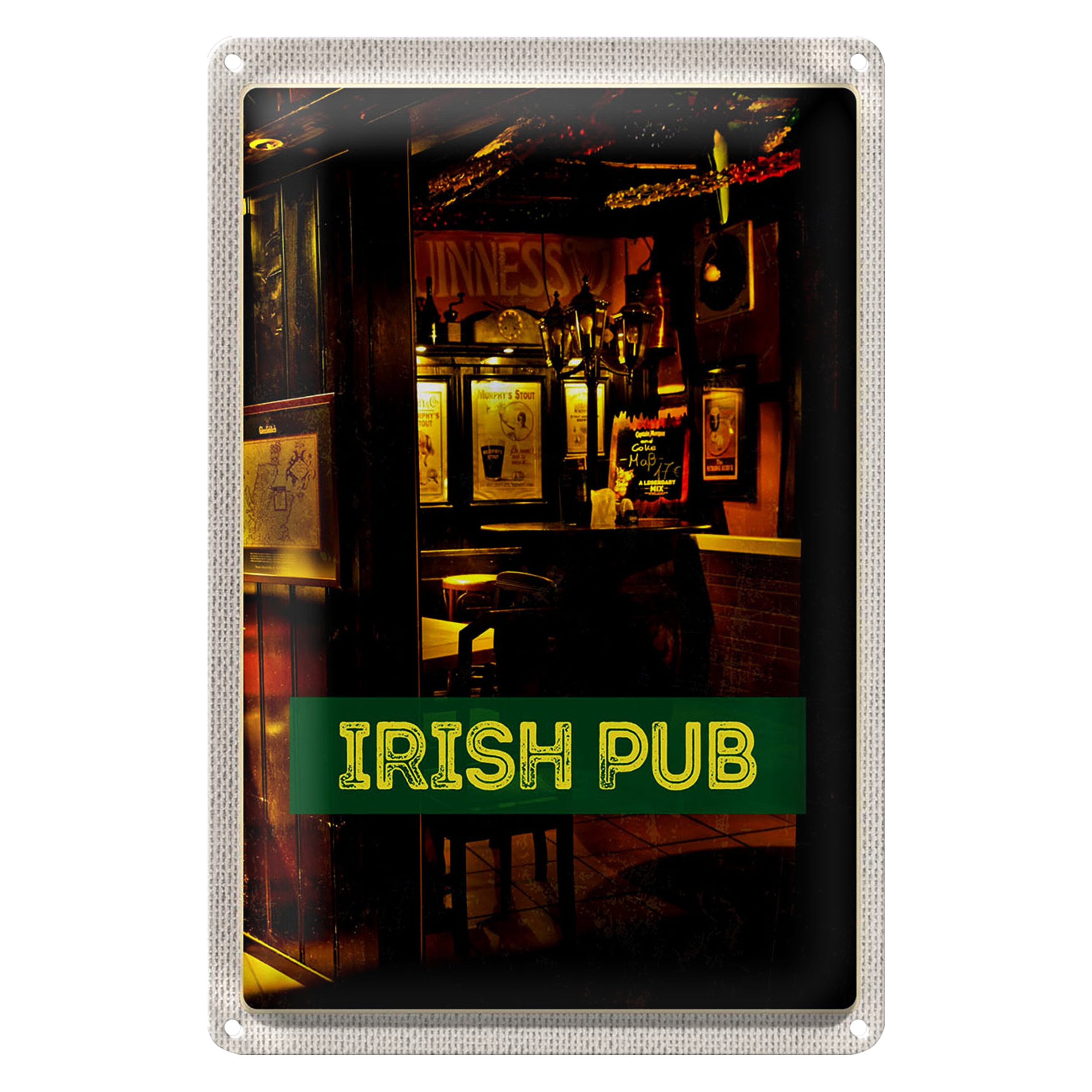 Roomando Metallschild Blechschild Reise 20x30cm Irland Kneipe Irisches Pub Bier