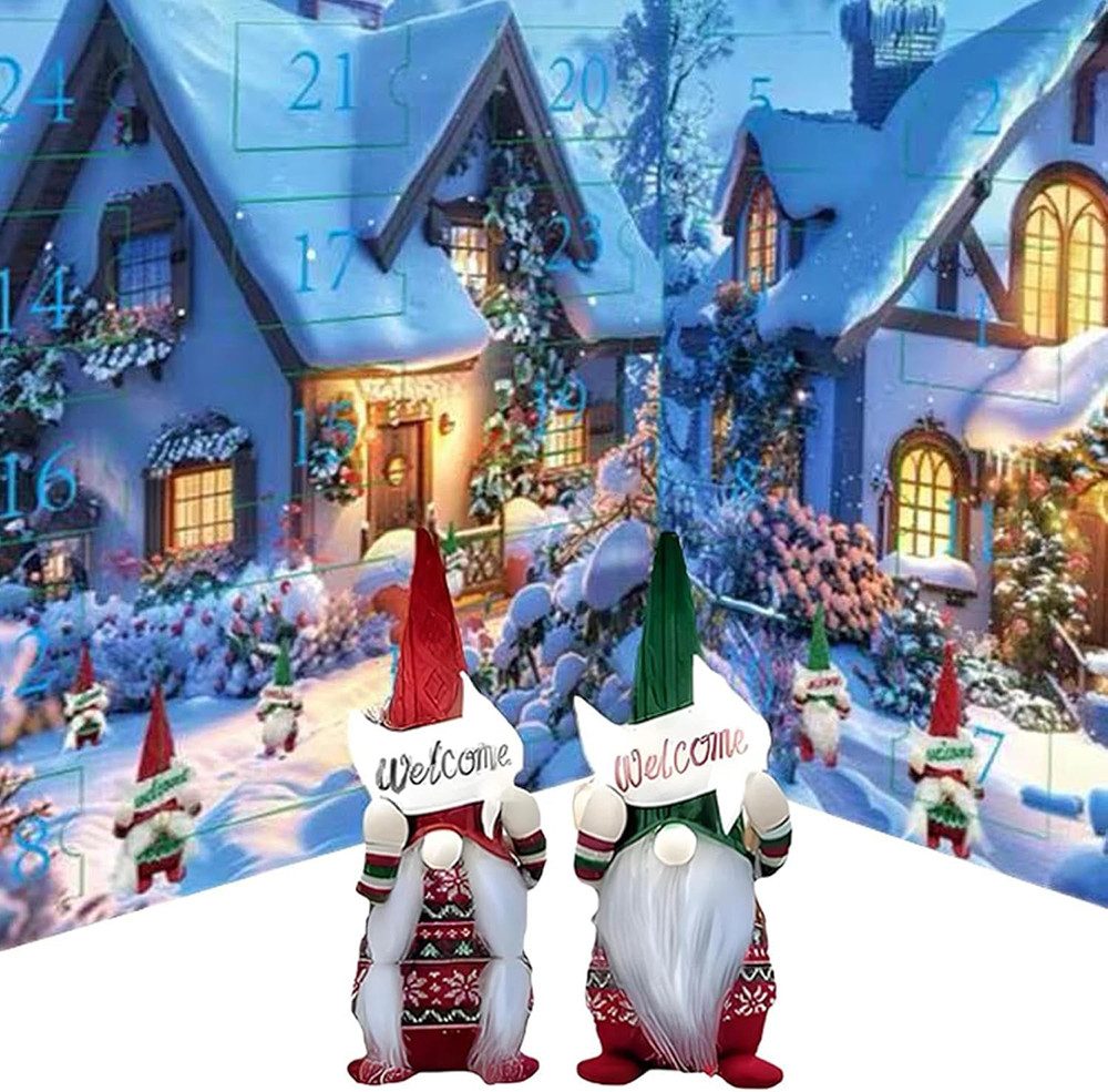 CLTYQ Adventskalender Gnomen Adventskalender 2025 Set mit 24 Gnomen Weihnachtsdekorations, Countdown-Kalendern,Weihnachtskalender,Plüschpuppen – Bild 3 von 5