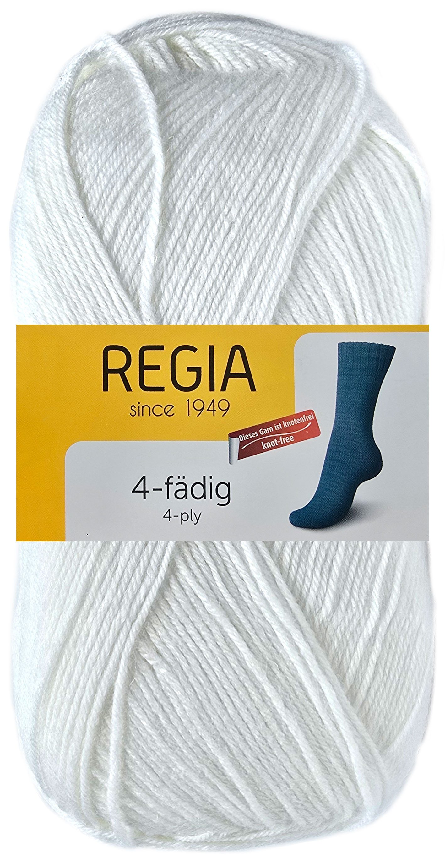 Regia 100 Gramm Regia Uni Sockenwolle 4-fach Farbauswahl Häkelwolle