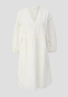 s.Oliver BLACK LABEL Minikleid Baumwoll-Kleid mit Lochstickerei Tape