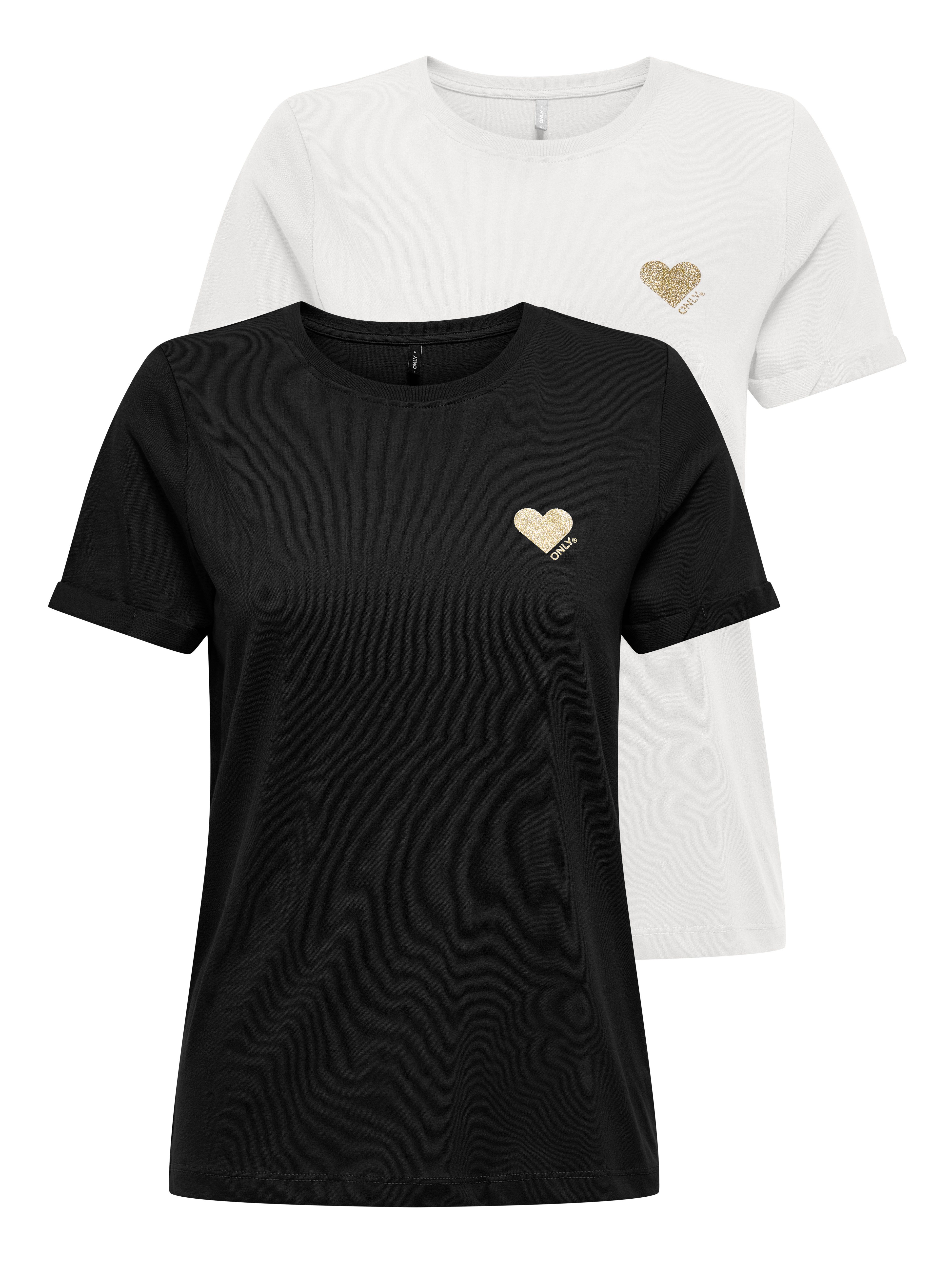 ONLY Kurzarmshirt ONLKITA LIFE S/S TOP 2 PACK CS JRS (Packung, 2-tlg) günstig online kaufen