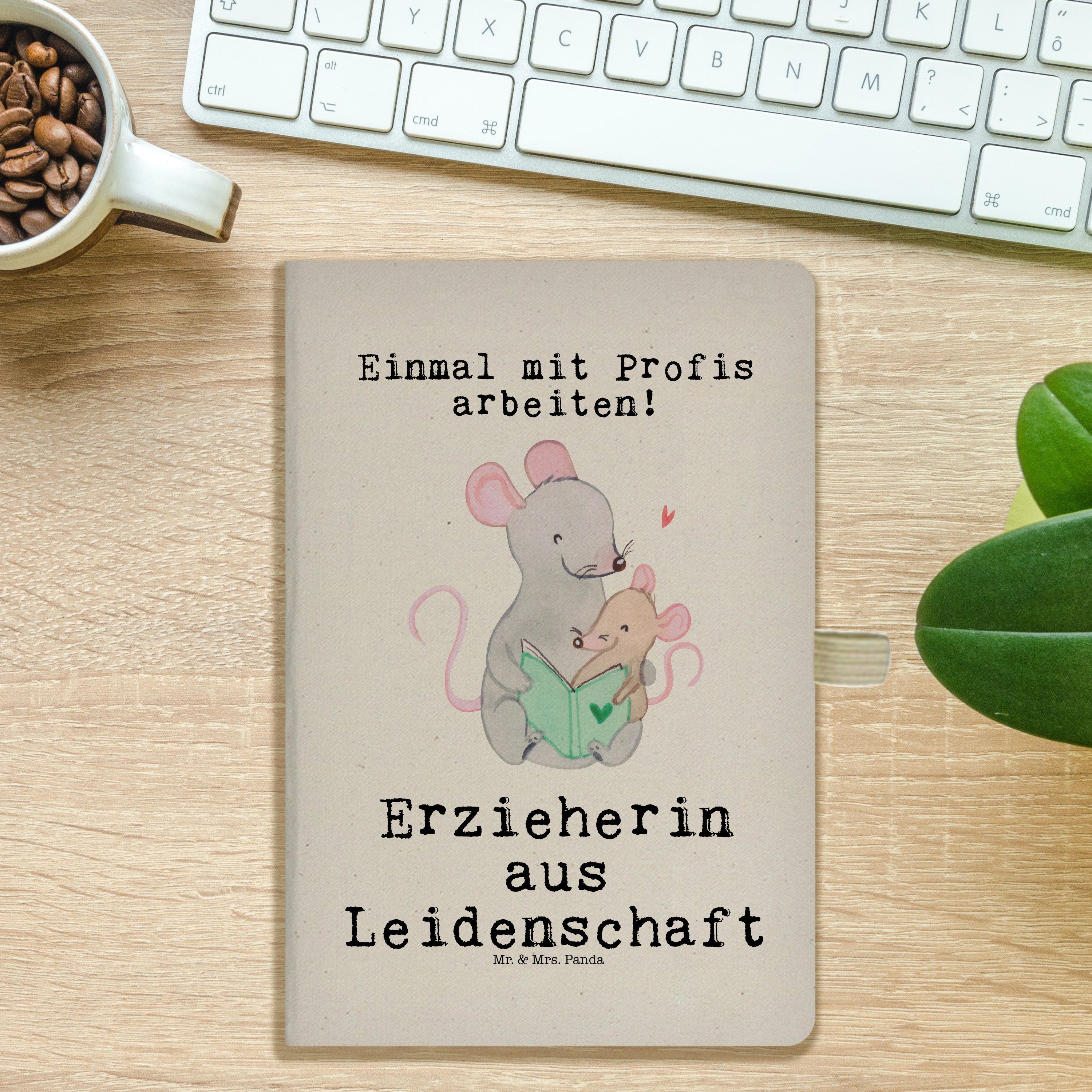 Mr. & Mrs. Panda Notizbuch Erzieherin Leidenschaft, notizbuch, Transparent, Notizheft, Geschenk, Mr. & Mrs. Panda, din a5 buch Schreibheft A5 hardcover notizbuch
