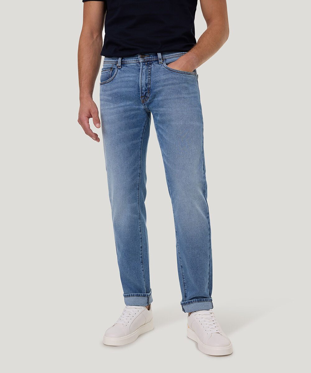 Pierre Cardin Stretch-Jeans Laval mit Dornschlaufe zum Fixieren der Gürtels günstig online kaufen