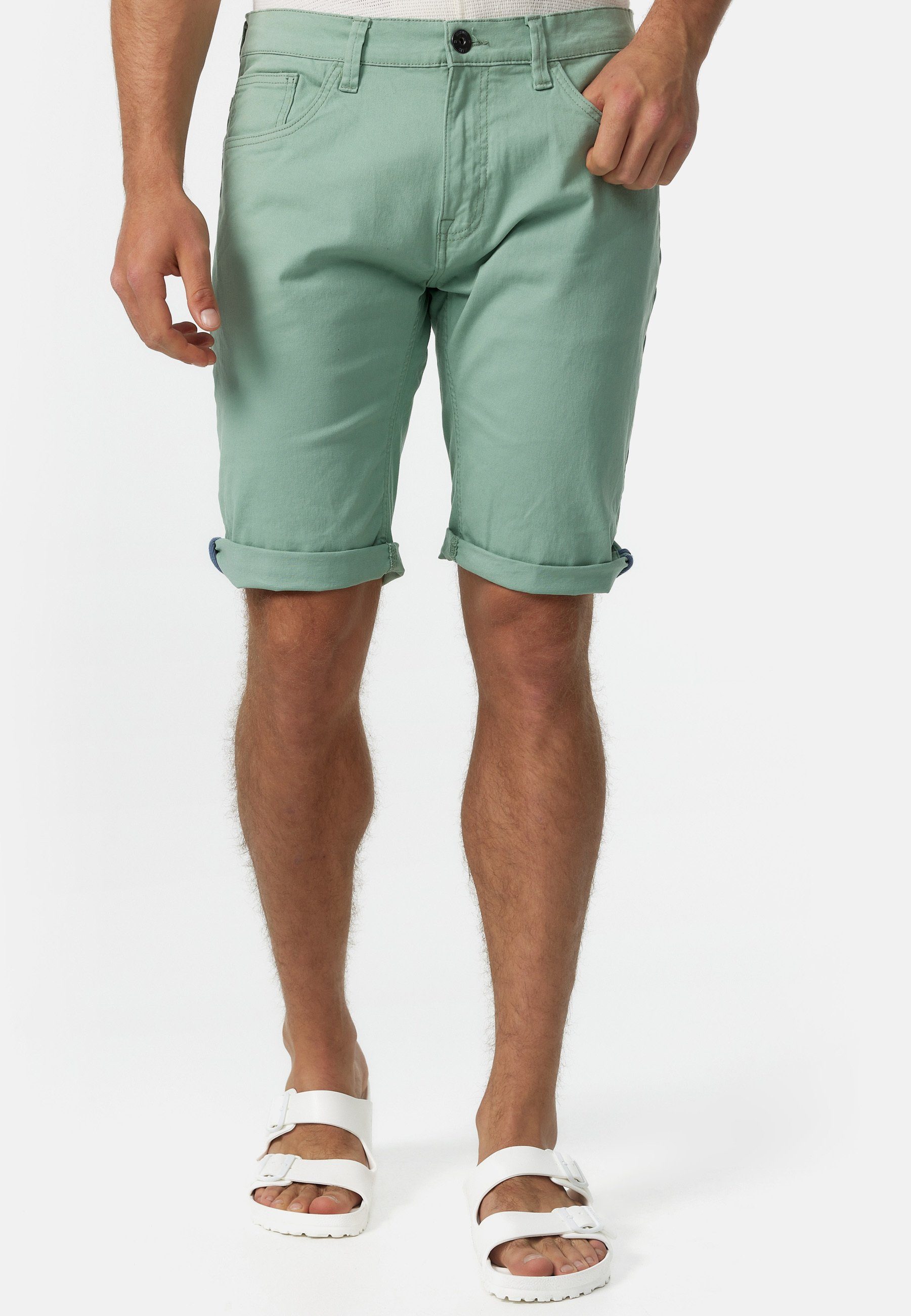 Indicode Jeansshorts Villeurbanne aus elastischer Bauwoll-Qualität günstig online kaufen