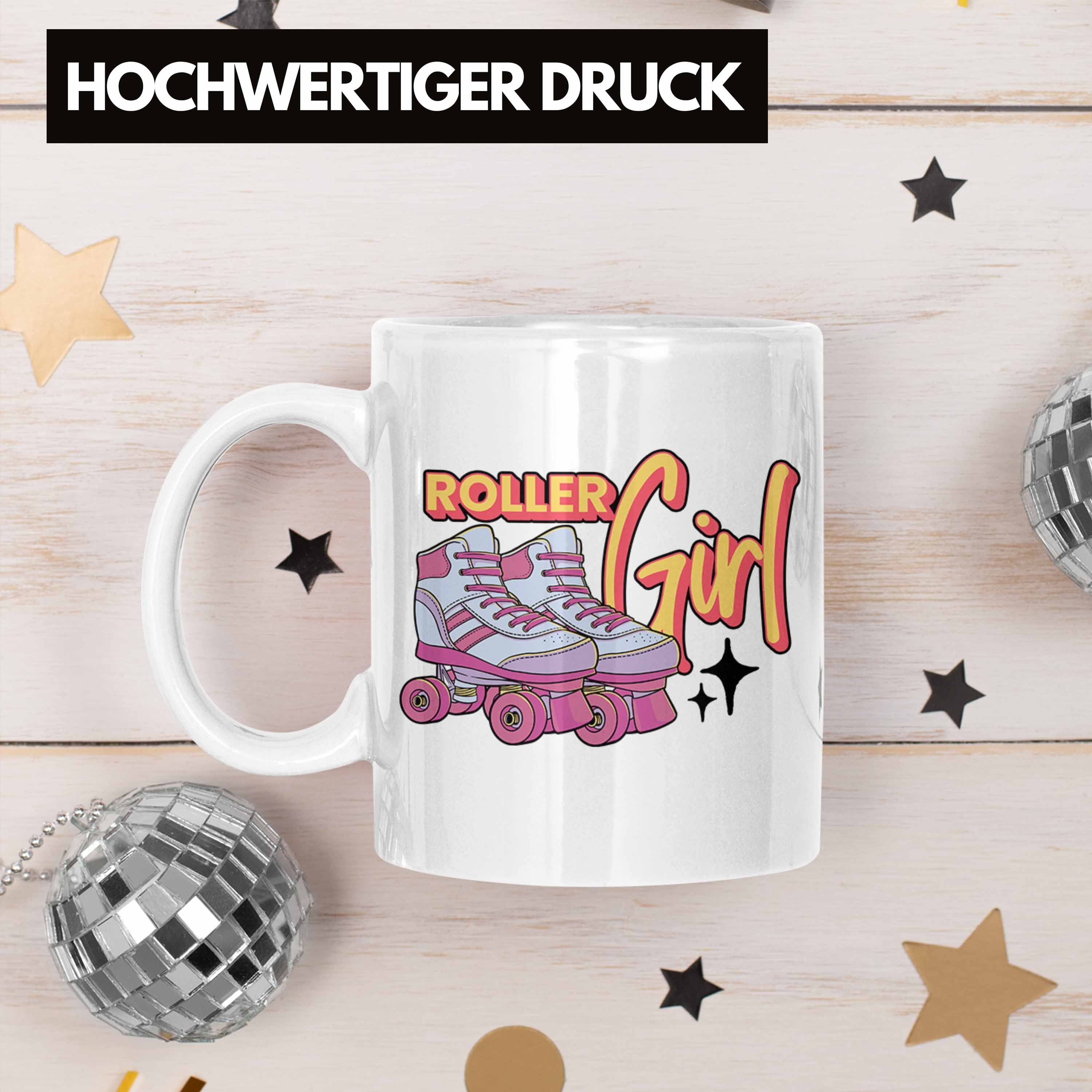 Nostal "Roller Trendation für Girls Rollschuh Girl" Tasse Weiss Roller Tasse Lustige Geschenk