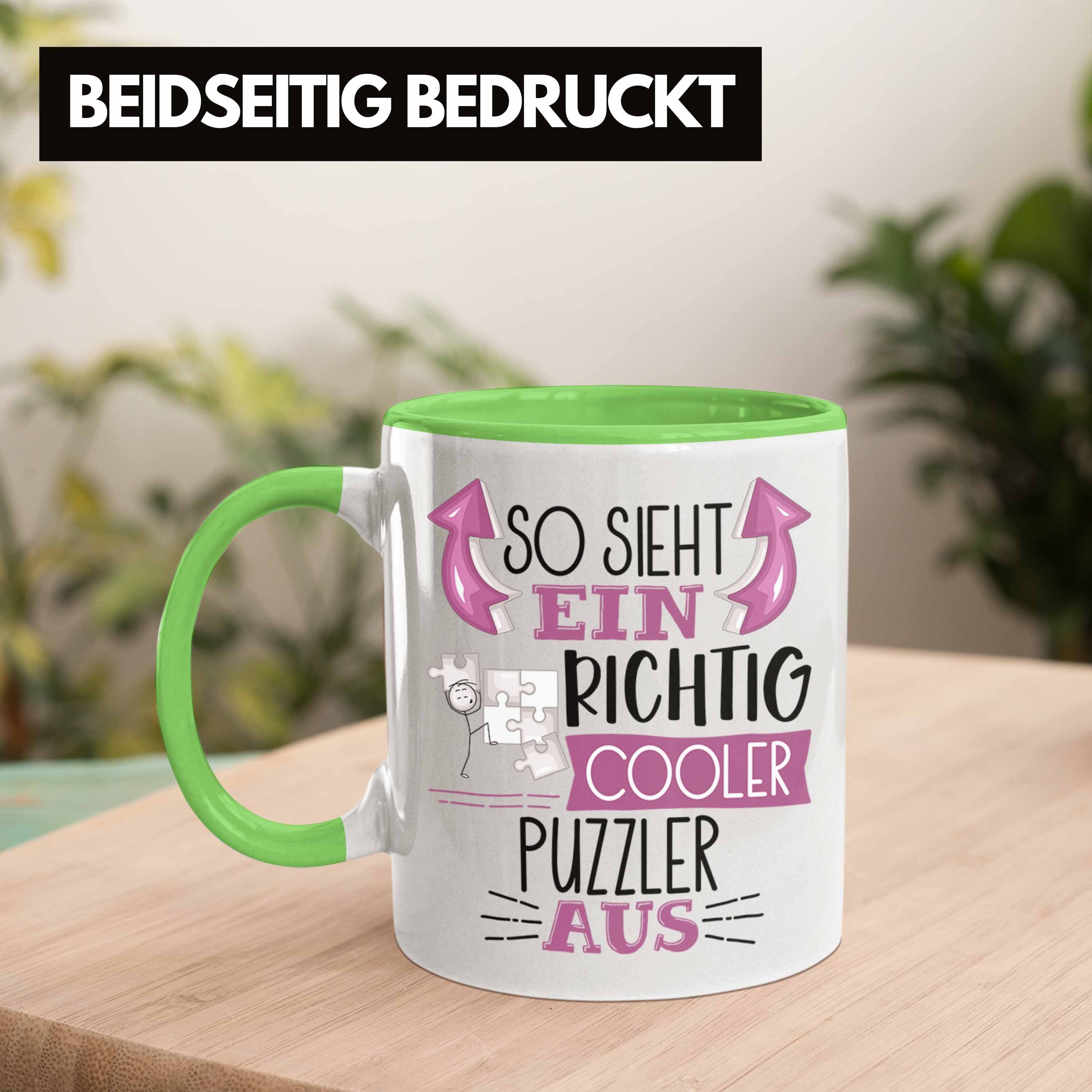 Sieht Richtig Spruc Tasse So Aus Cooler Geschenk Grün Ein Lustiger Trendation Tasse Puzzler