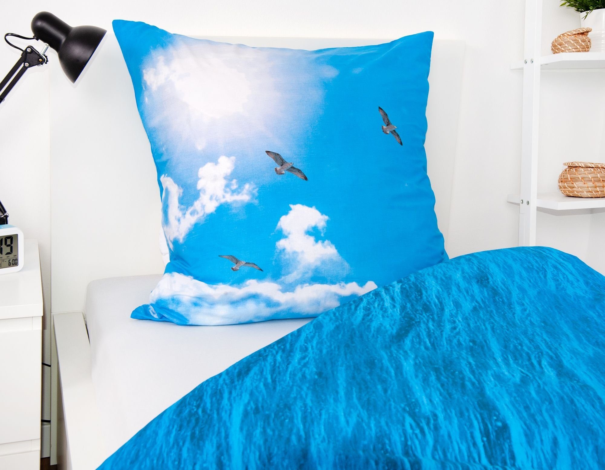 Klaus Herding Delphin Bettwäsche Set – 2-teilig, 100% Baumwolle, 135x200 Cm, Atmungsaktiv