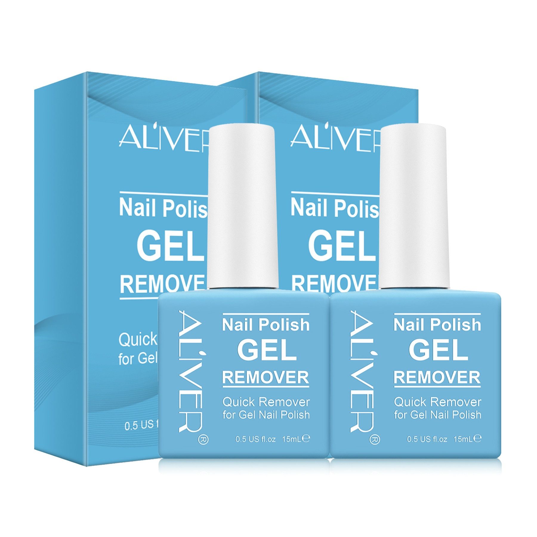 ALIVER Лаки для ногтейntferner Remover Gellack Entferner Gel Nail Polish Aliver, 2-tlg.