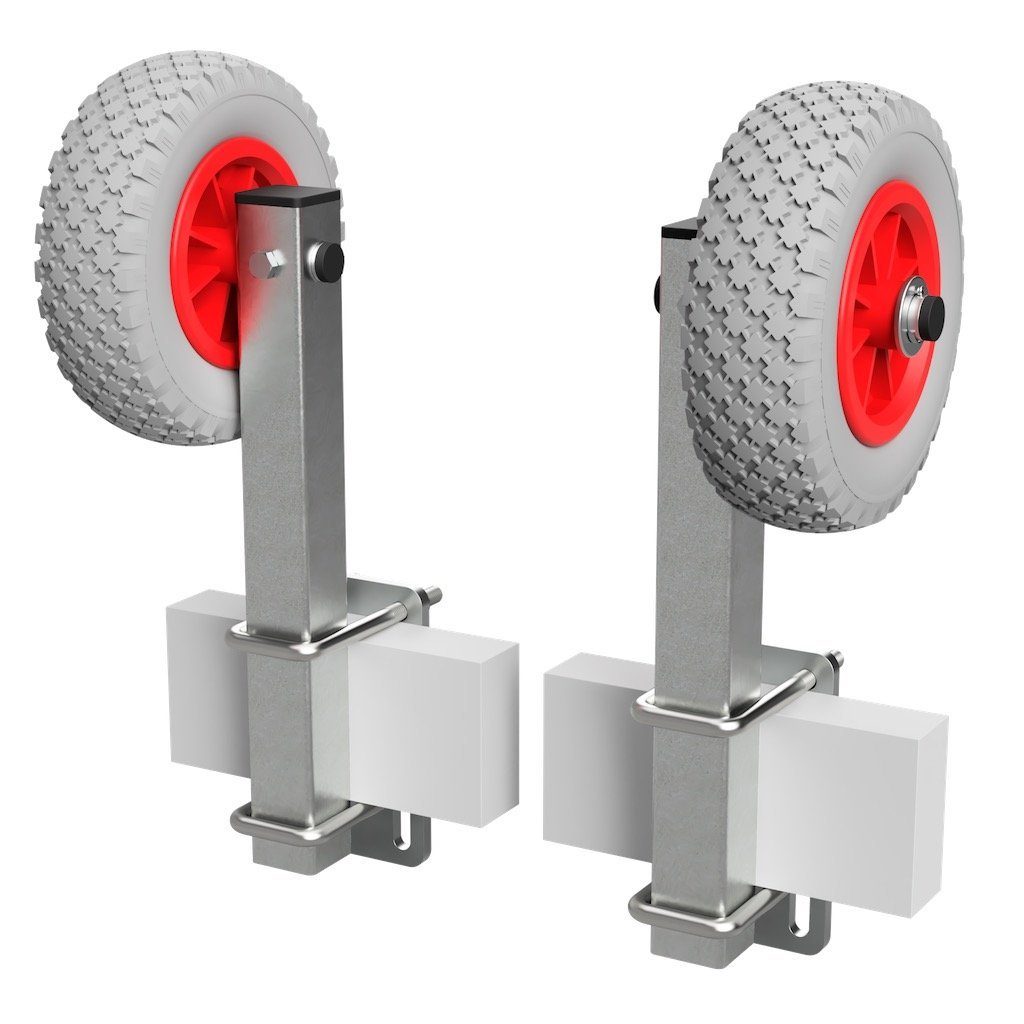 Auffahrrampe Sliprollen mit Stütze Sliphilfe Bootstrailer Ø 200 mm, 1 Paar