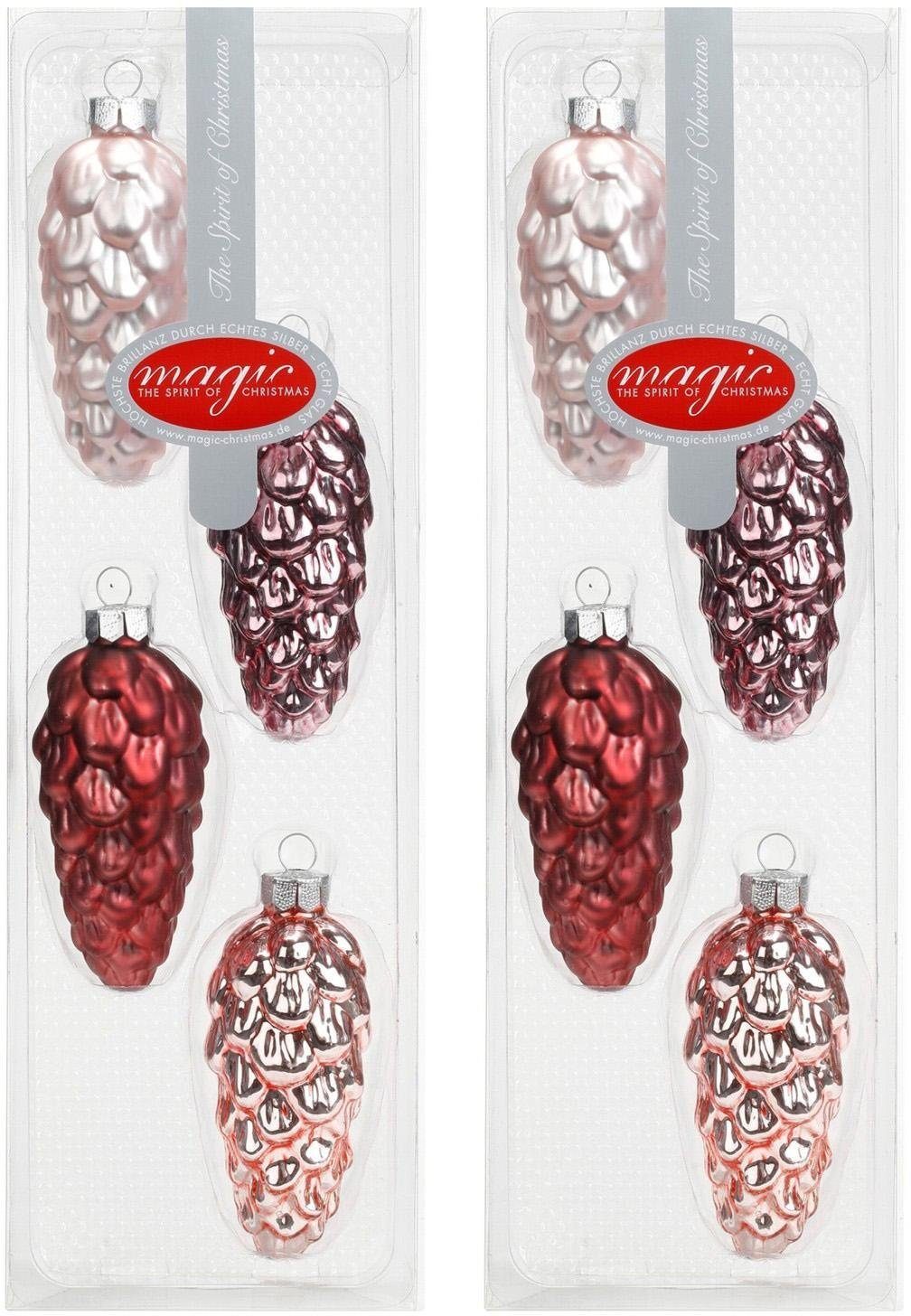 MAGIC by Inge Christbaumschmuck Magic - Avenue of Romance (8-tlg), Zapfen aus Glas