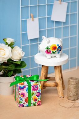 JOKA international Spardose Keramik Sparschein nach Muster von Lowicki mit toller Geschenkverpackung